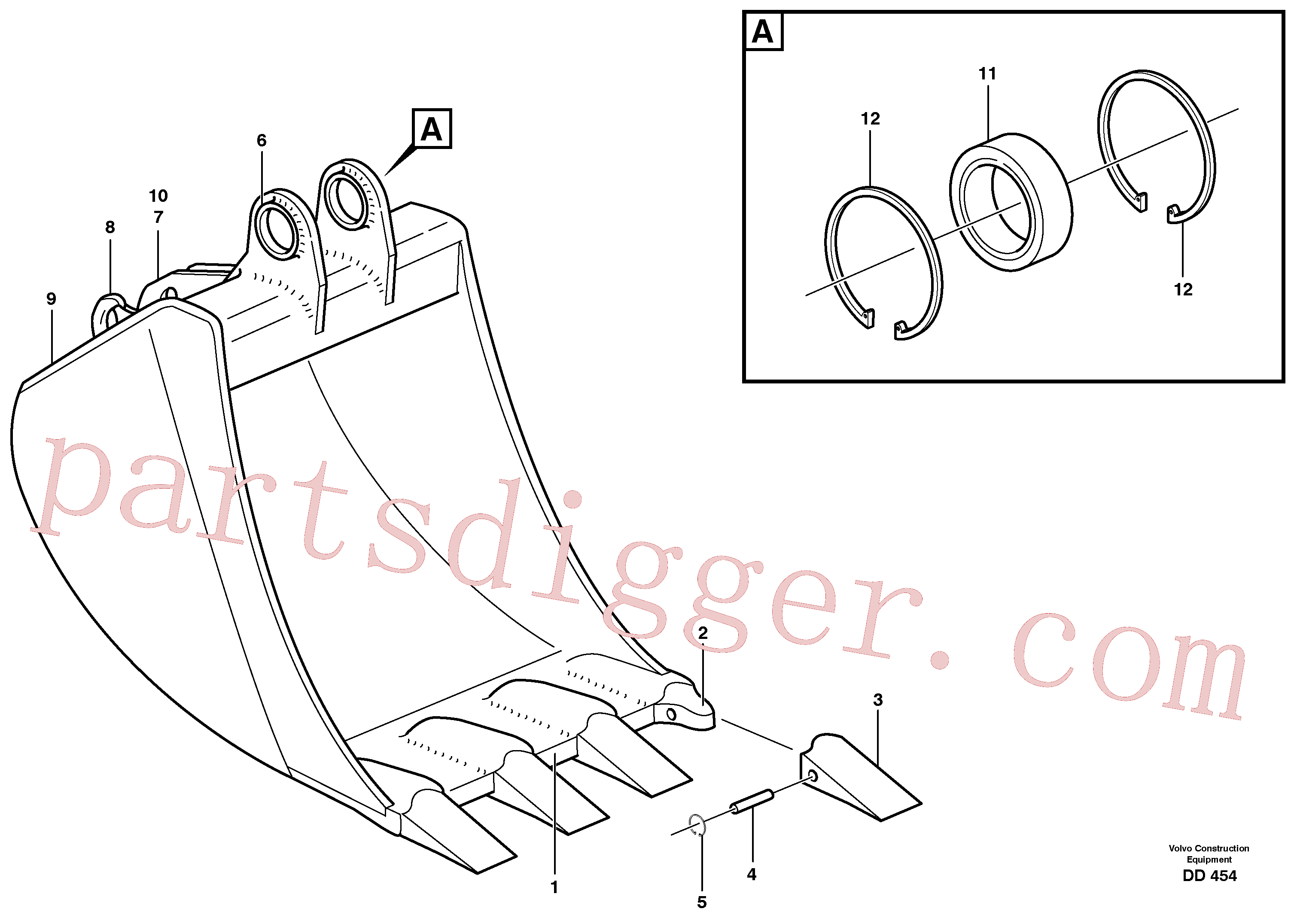 VOE14099961 for Volvo Buckets, direct fitting(DD454 assembly)
