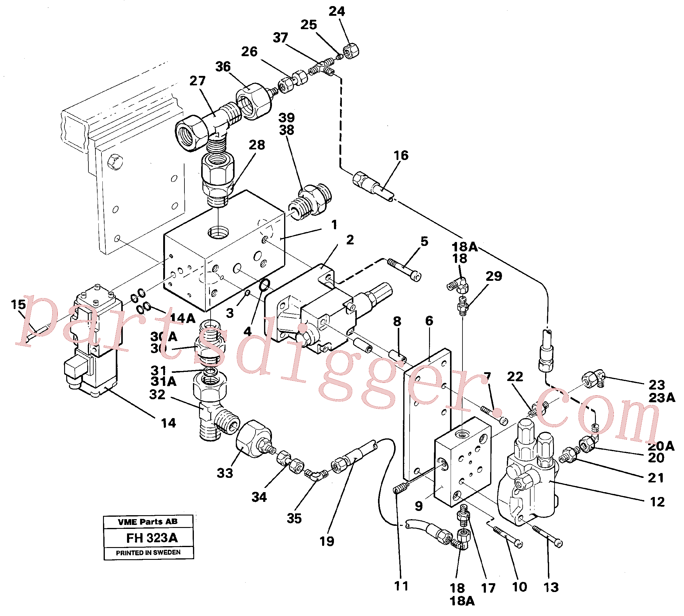 VOE14251218 for Volvo Valve,crawlerbrake(FH323A assembly)