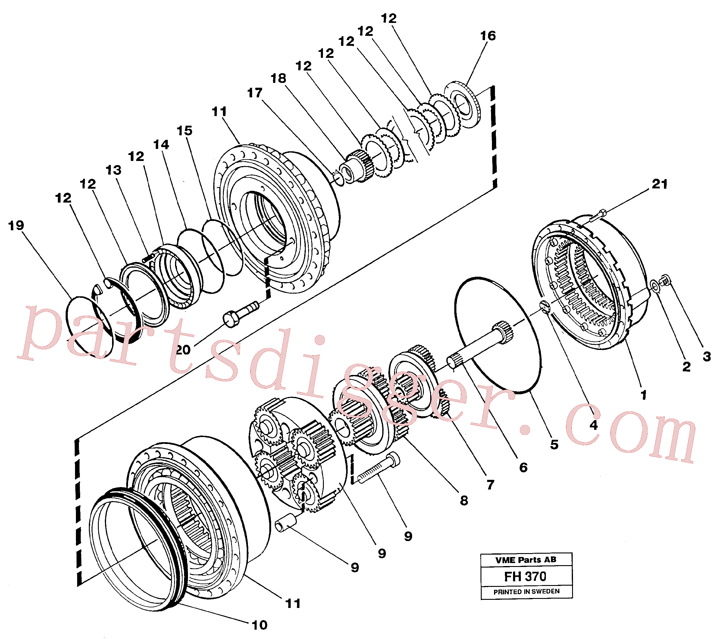 VOE14265276 for Volvo Planetary gear, travel(FH370 assembly)