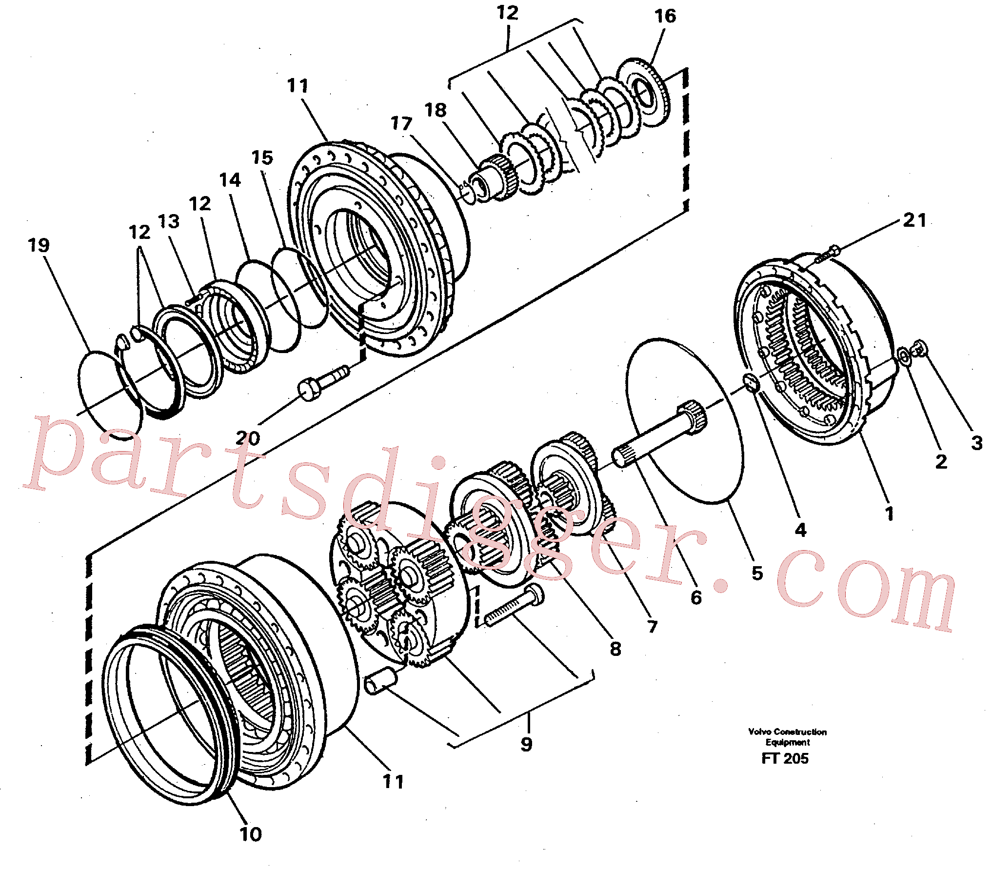VOE14265276 for Volvo Planetary gear, travel(FT205 assembly)