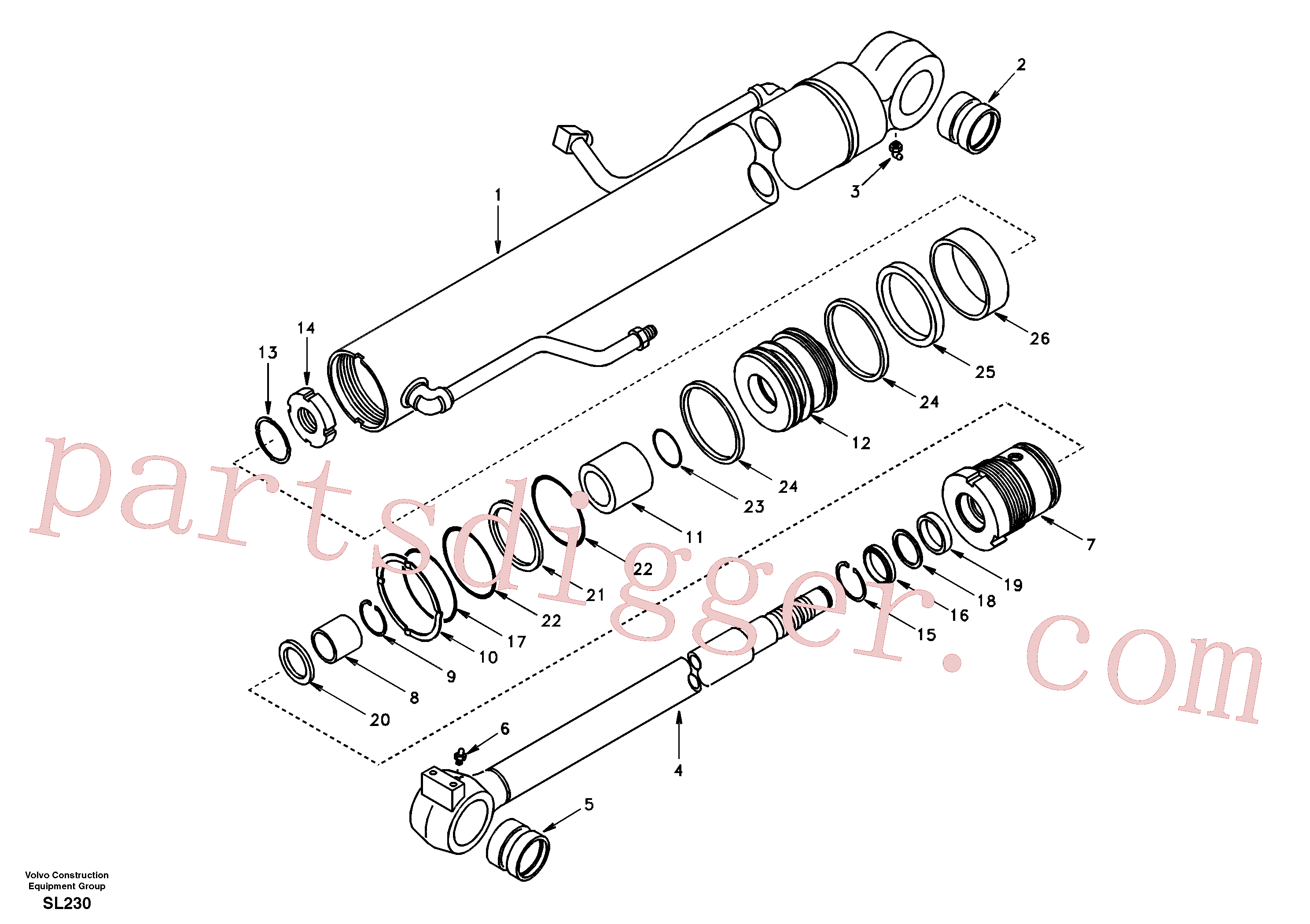 SA1146-01660 for Volvo Boom cylinder(SL230 assembly)