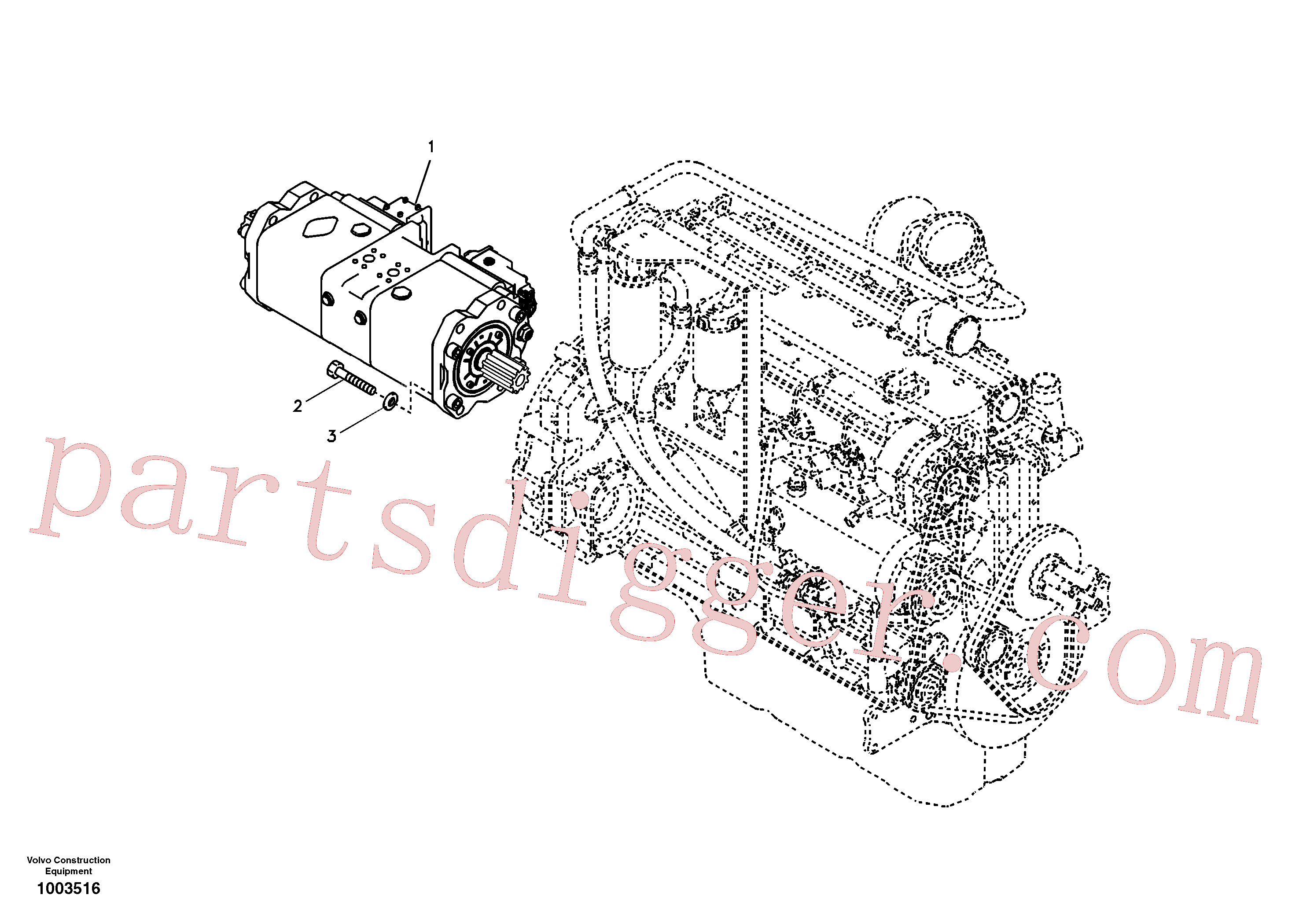 VOE14524052 for Volvo Pump installation(1003516 assembly)