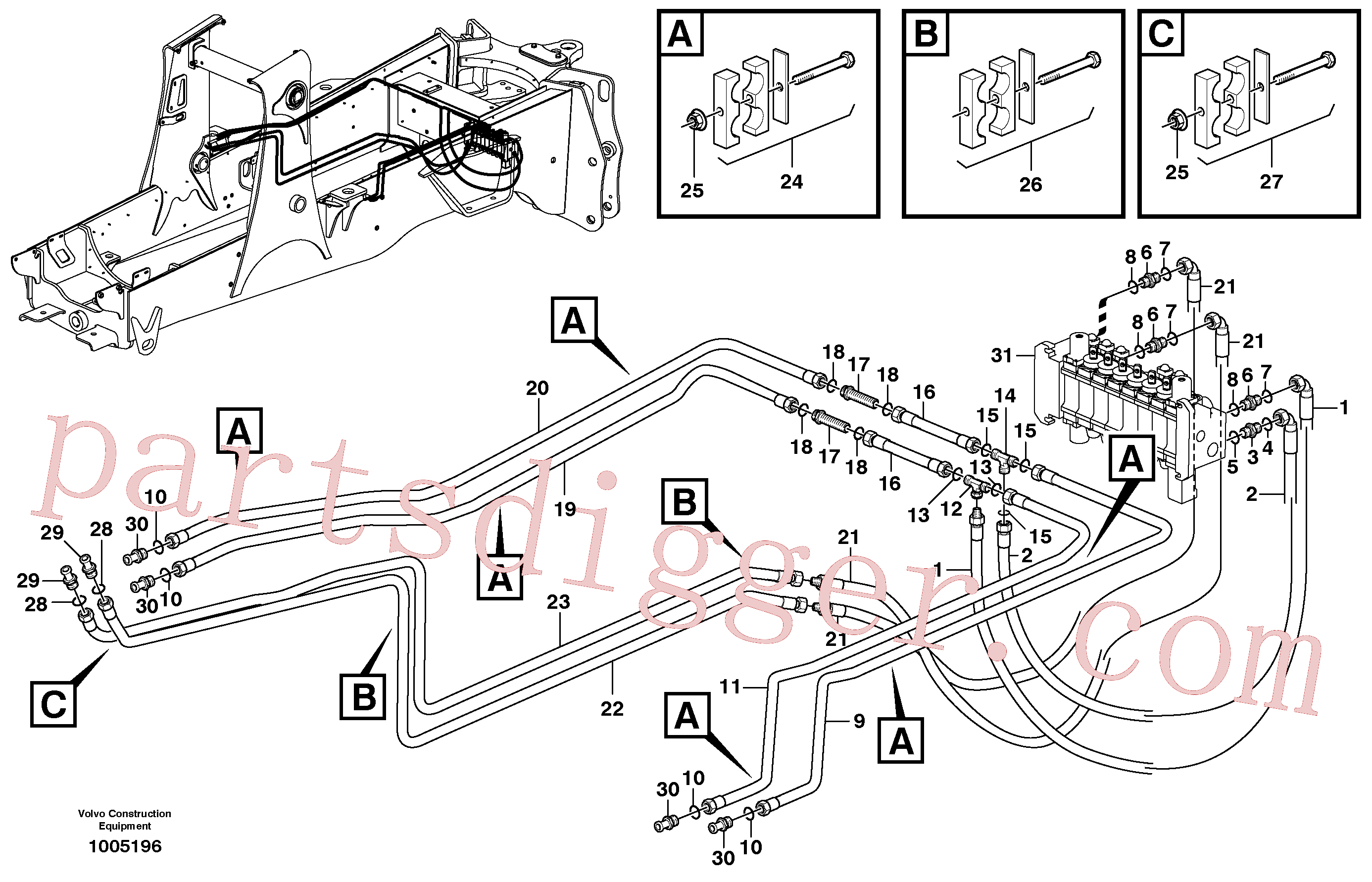 VOE936811 for Volvo Hydraulics loader (lift & tilt)(1005196 assembly)