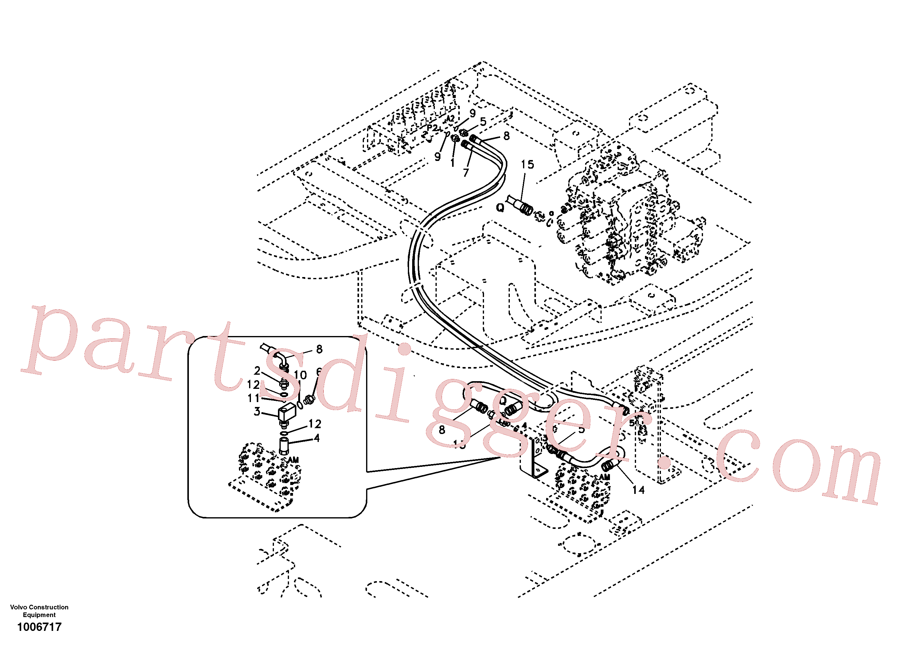 SA9453-02234 for Volvo Working hydraulic, hammer and shear for 2nd pump flow(1006717 assembly)