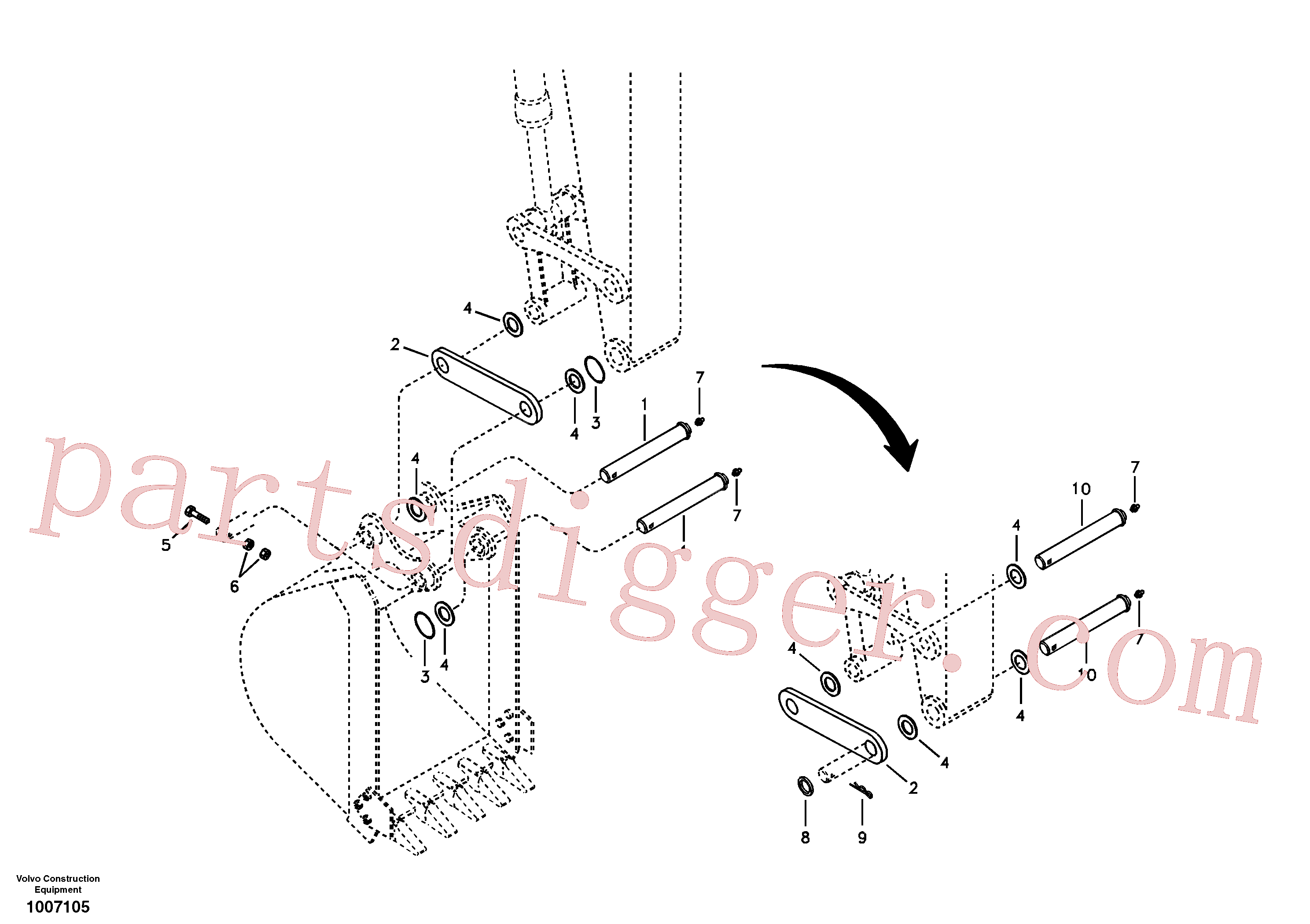 SA1171-30600 for Volvo Linkage for no bucket(1007105 assembly)