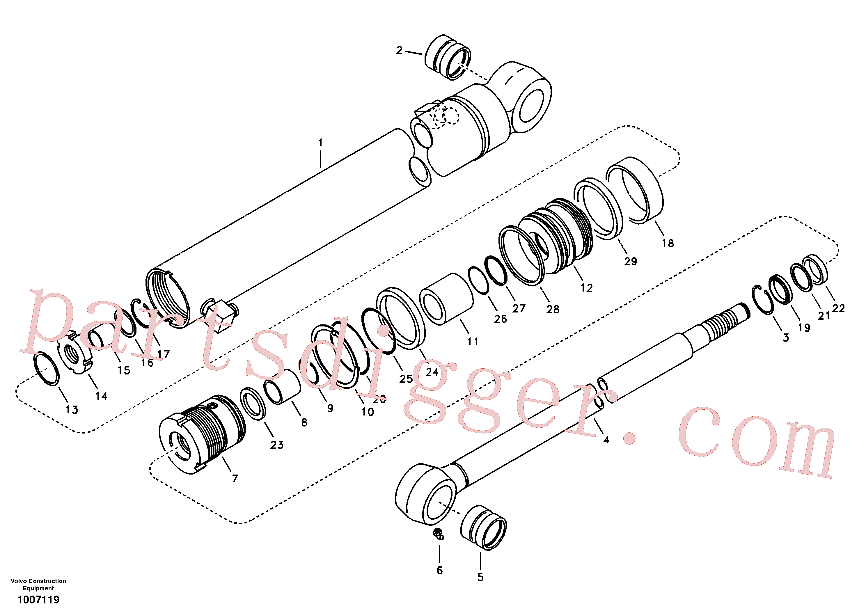 SA8148-14021 for Volvo Dipper arm cylinder(1007119 assembly)