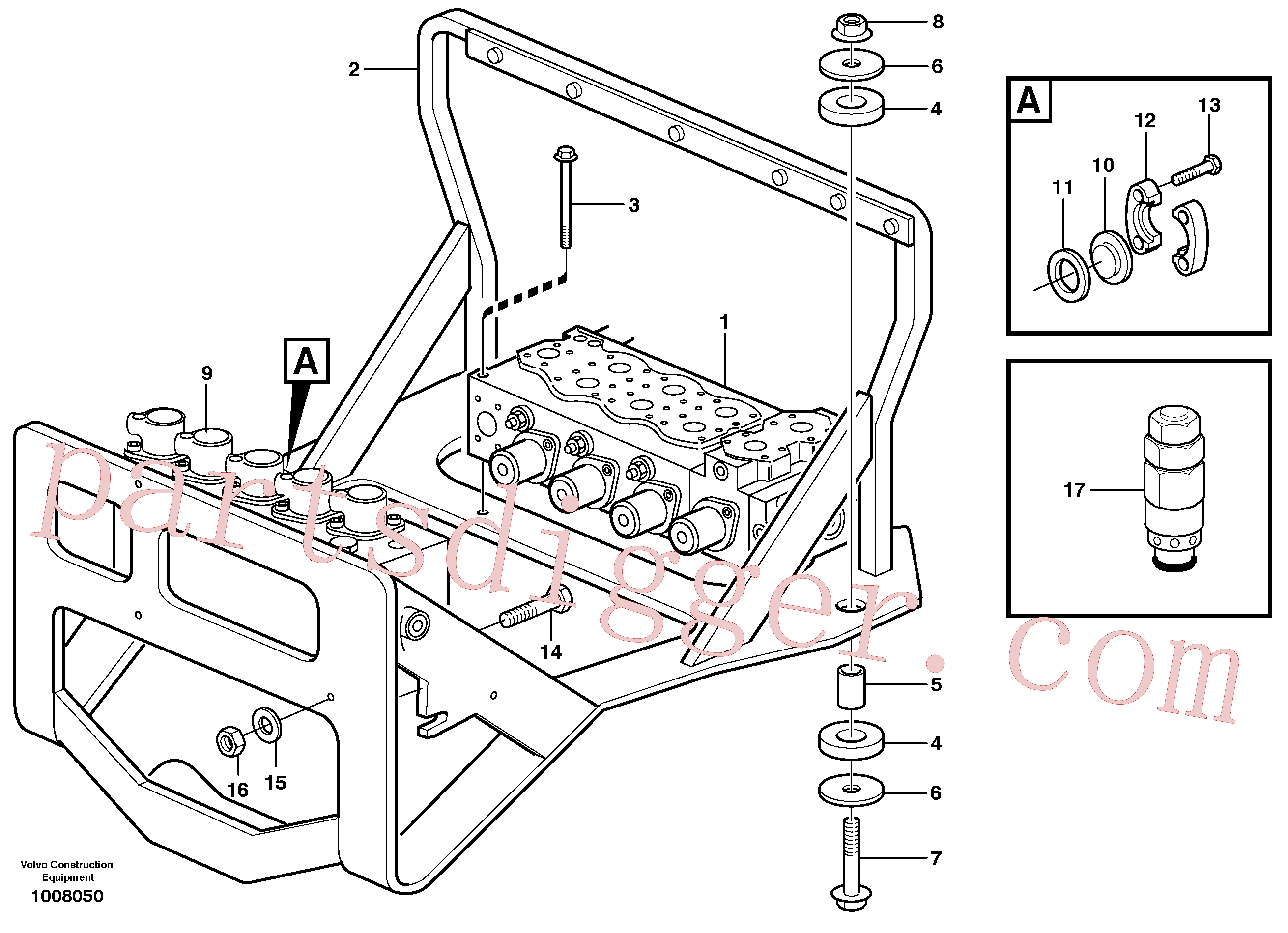 VOE14371892 for Volvo Main valve assembly with fitting parts(1008050 assembly)