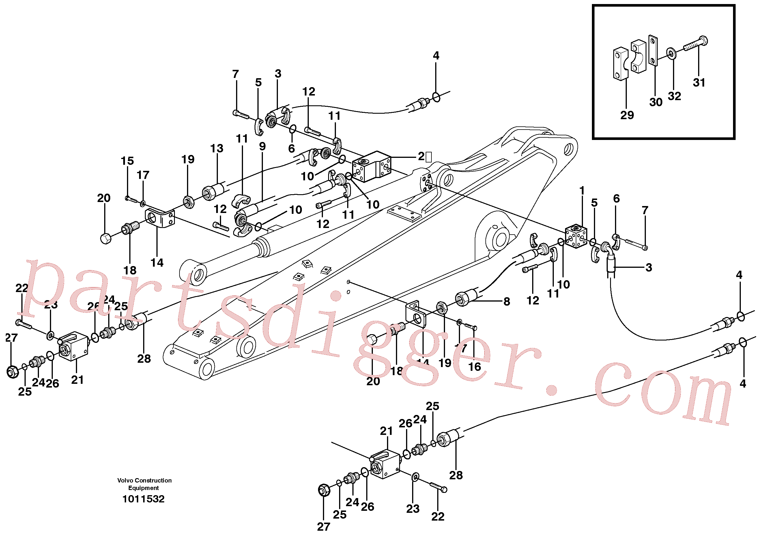 VOE14371681 for Volvo Grab equipment, with shutoff valves, X1(1011532 assembly)