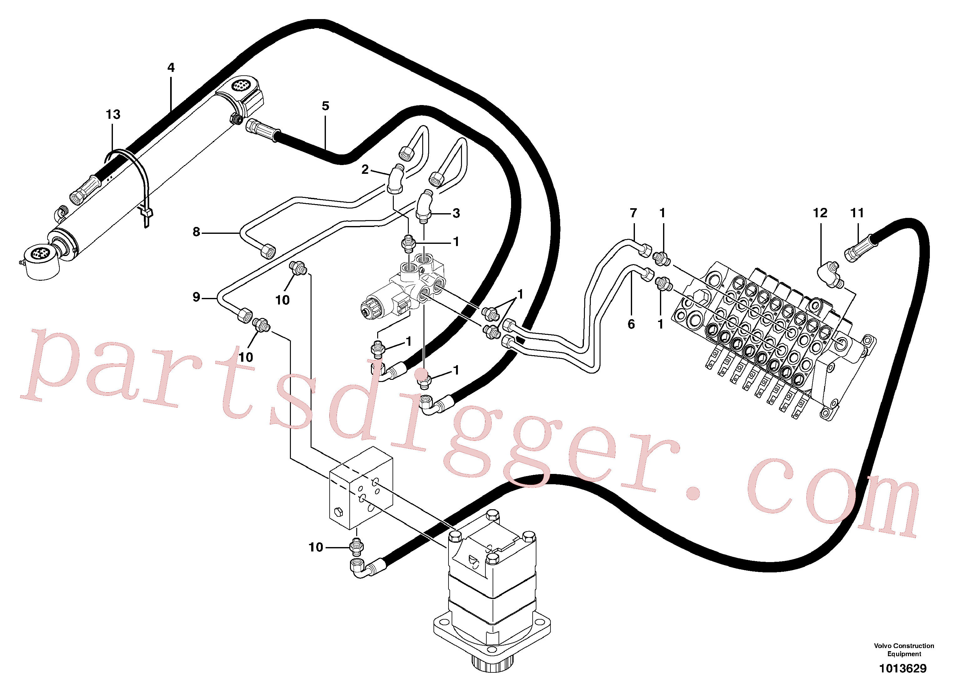 VOE11801828 for Volvo Hydr. circuit. ( boom slewing / offset )(1013629 assembly)