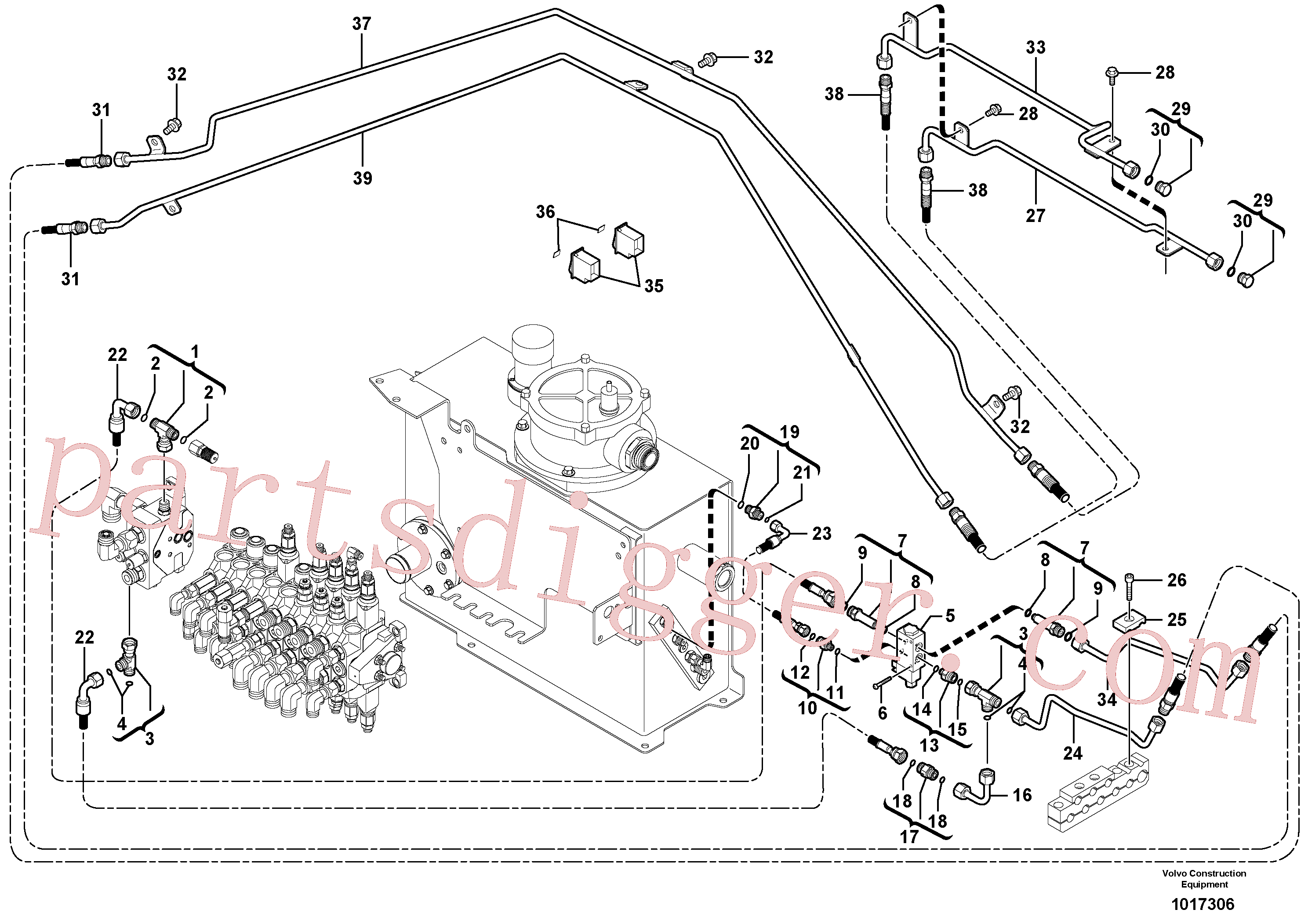 PJ6010221 for Volvo Hyd. circuit (quickfit/double-acting)(1017306 assembly)