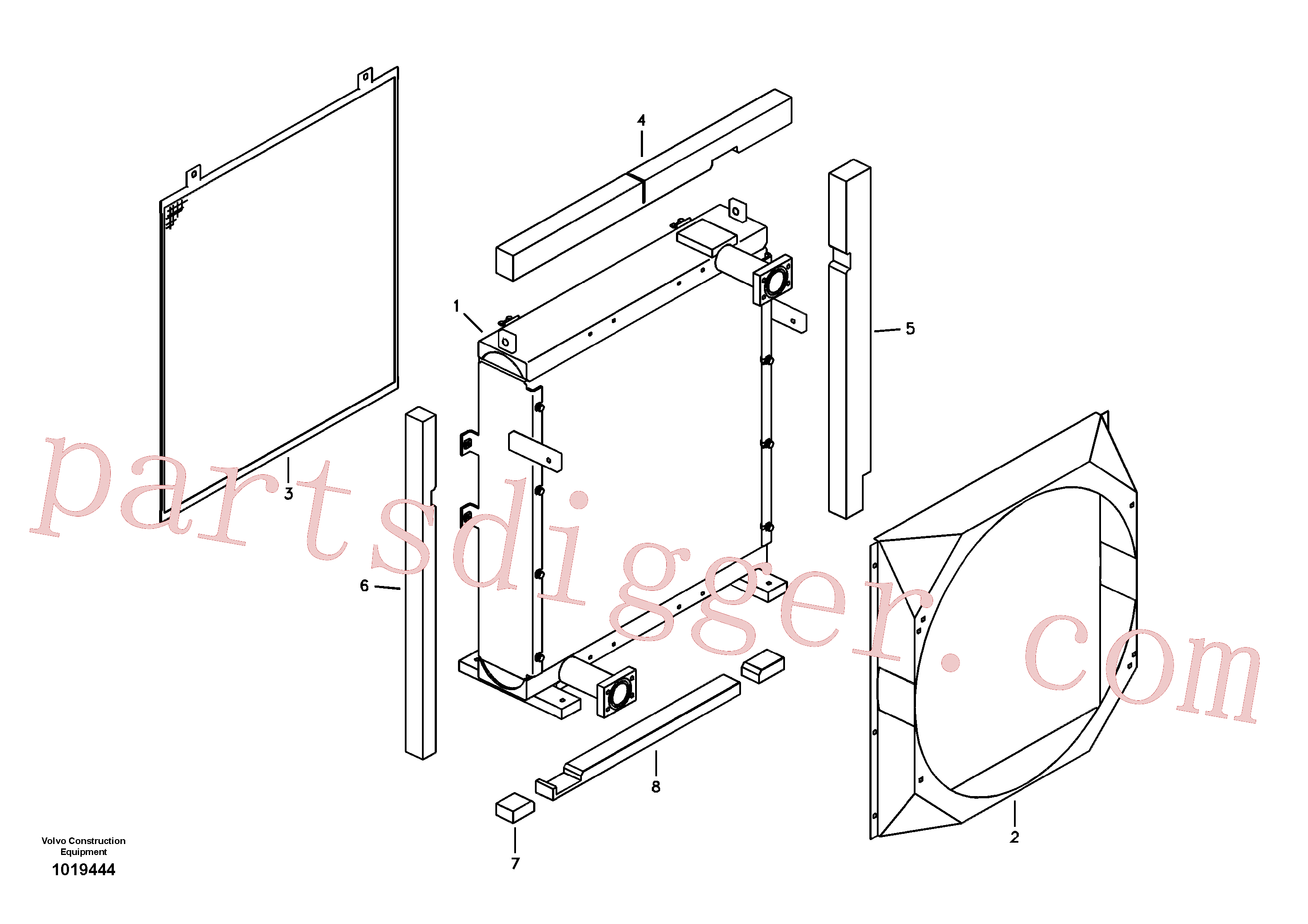 VOE14523879 for Volvo Hydraulic system, oil cooler(1019444 assembly)