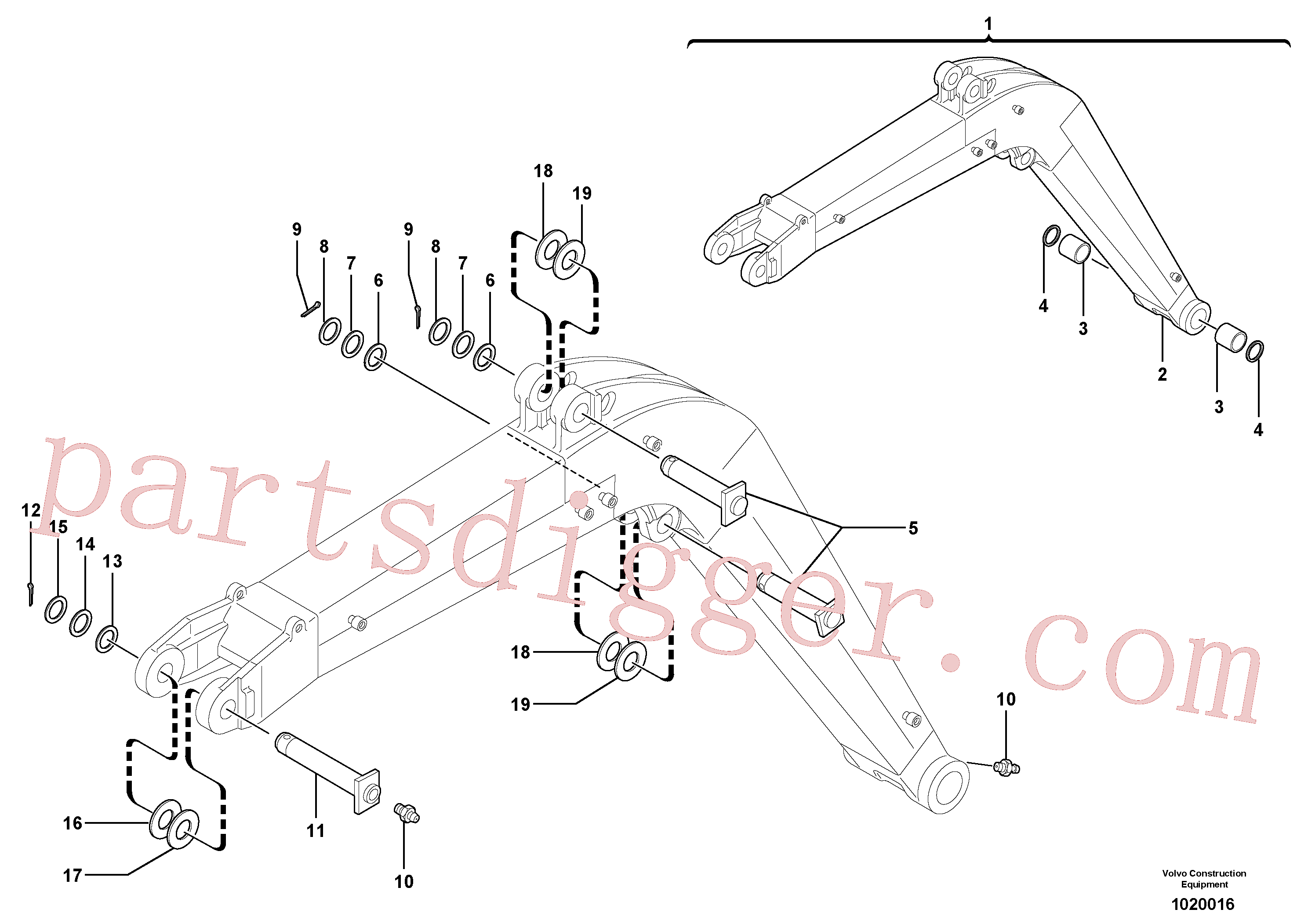 PJ5540011 for Volvo Boom(1020016 assembly)