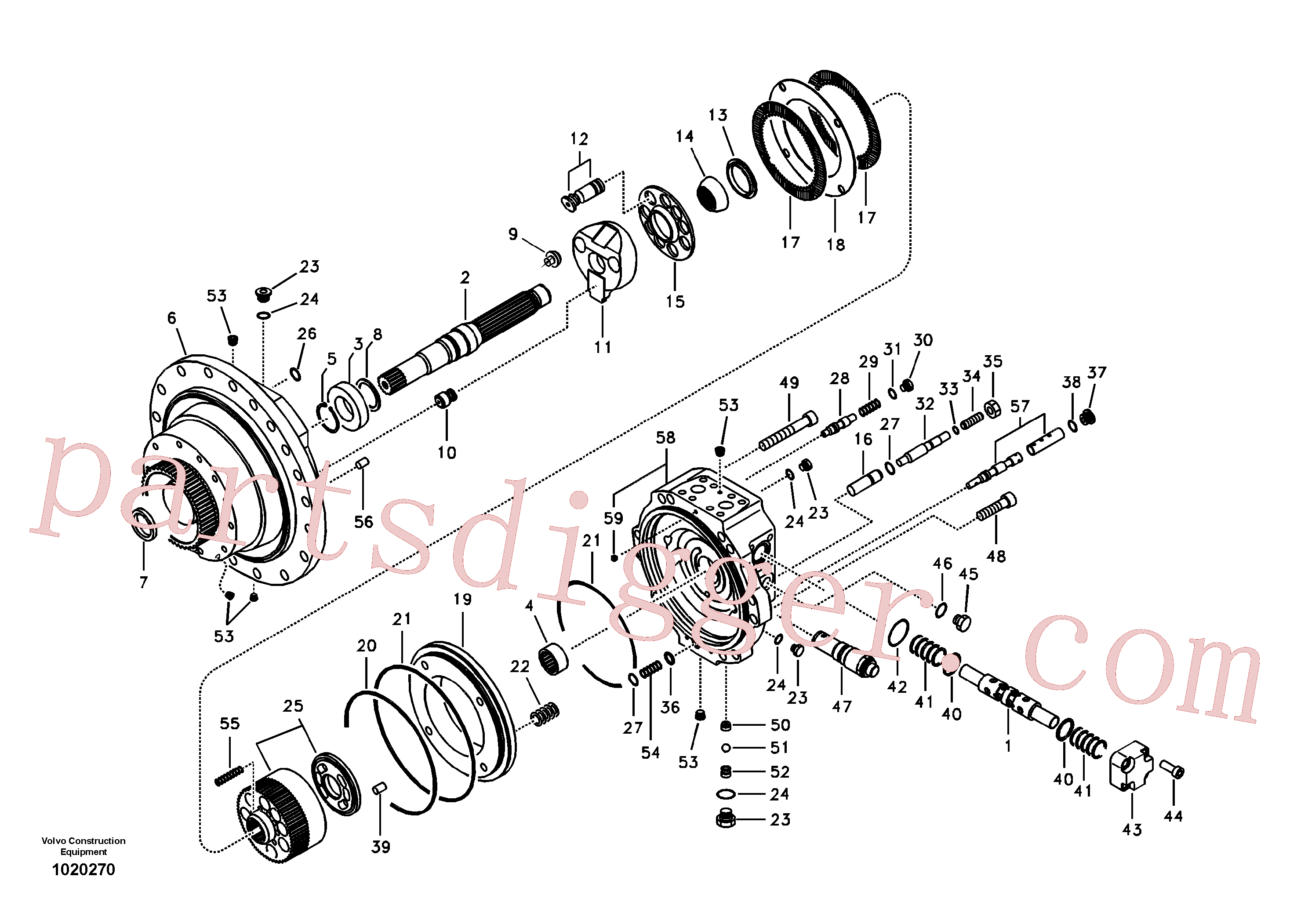 VOE14565167 for Volvo Travel motor(1020270 assembly)