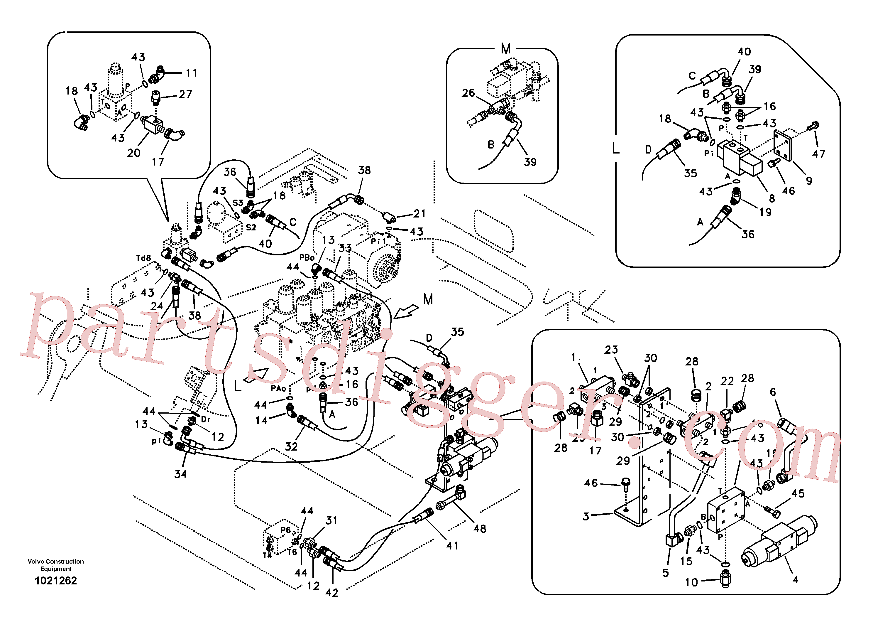 SA9451-03260 for Volvo Working hydraulic, hammer and shear for 1st pump flow(1021262 assembly)