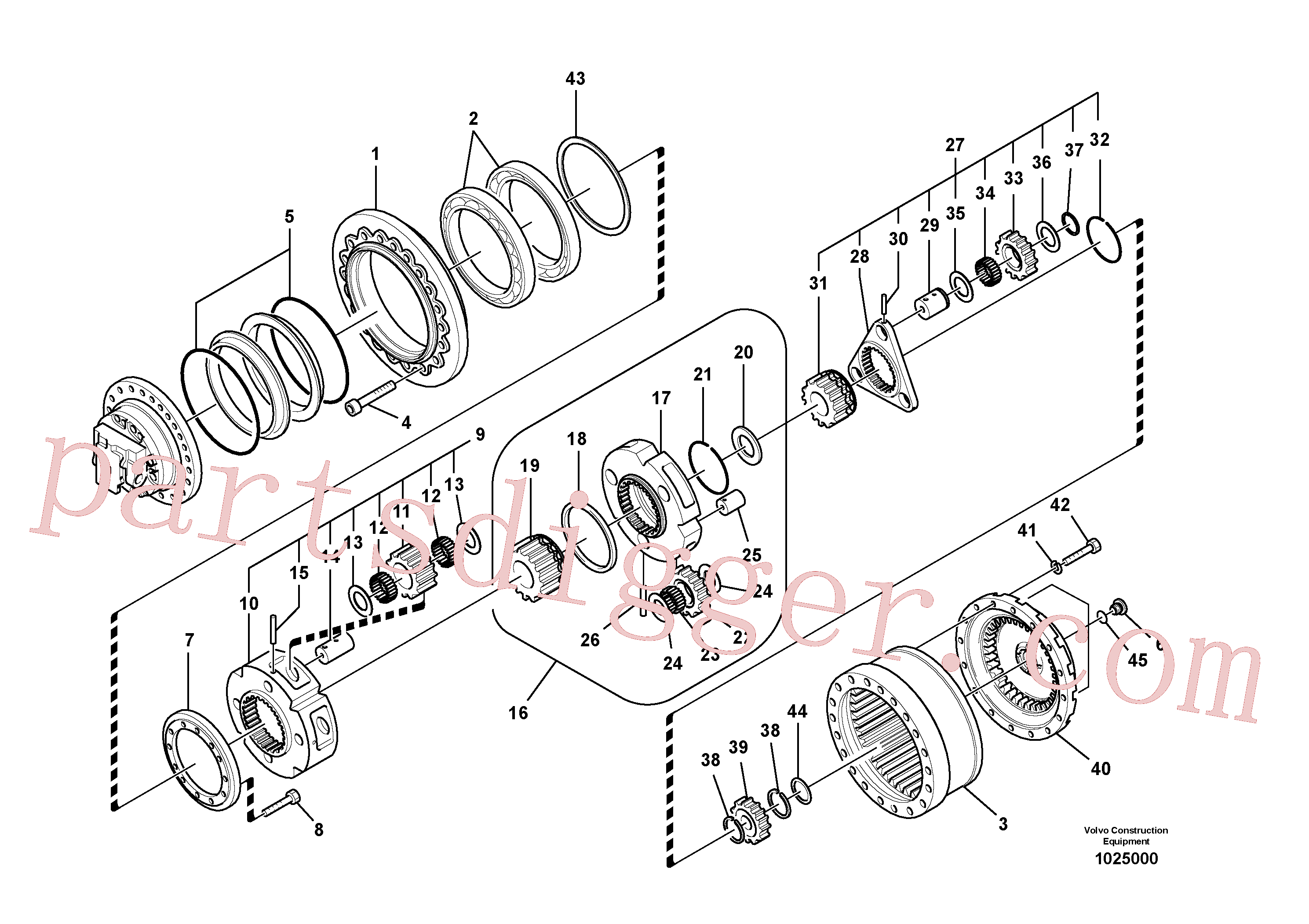 VOE14528722 for Volvo Travel gearbox(1025000 assembly)