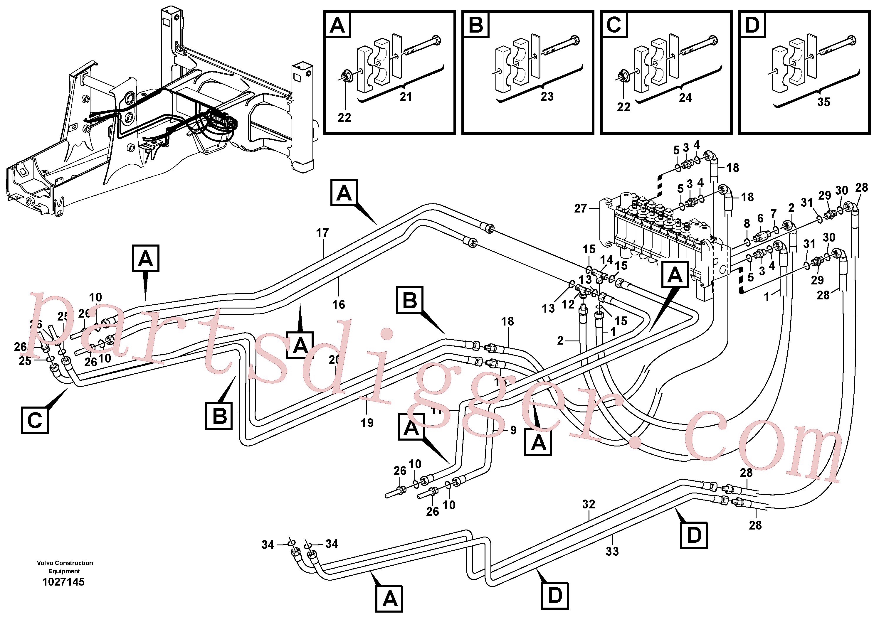 VOE936811 for Volvo Hydraulics loader (lift & tilt)(1027145 assembly)