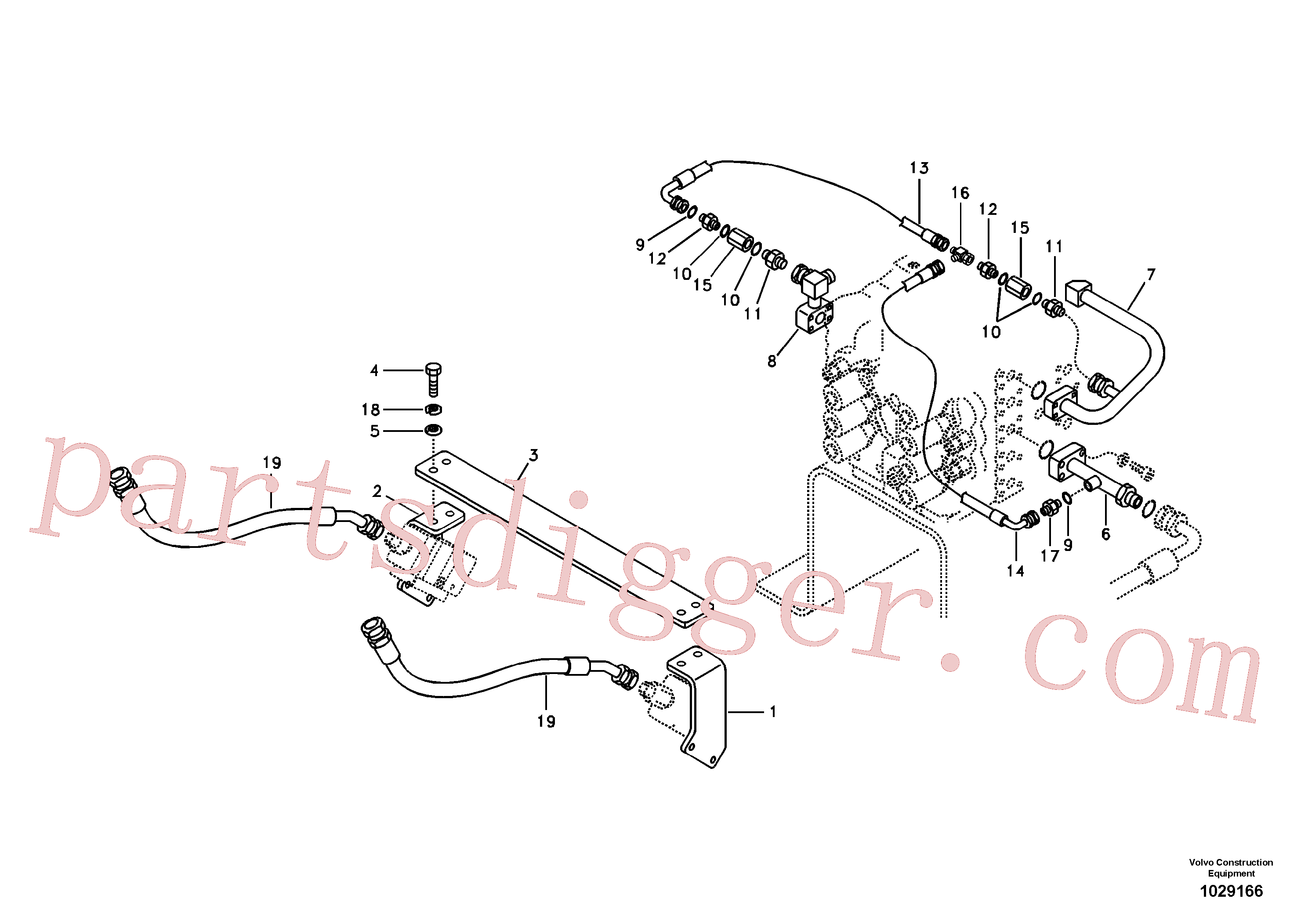 SA9451-02307 for Volvo Hydraulic system, control valve to return filter(1029166 assembly)