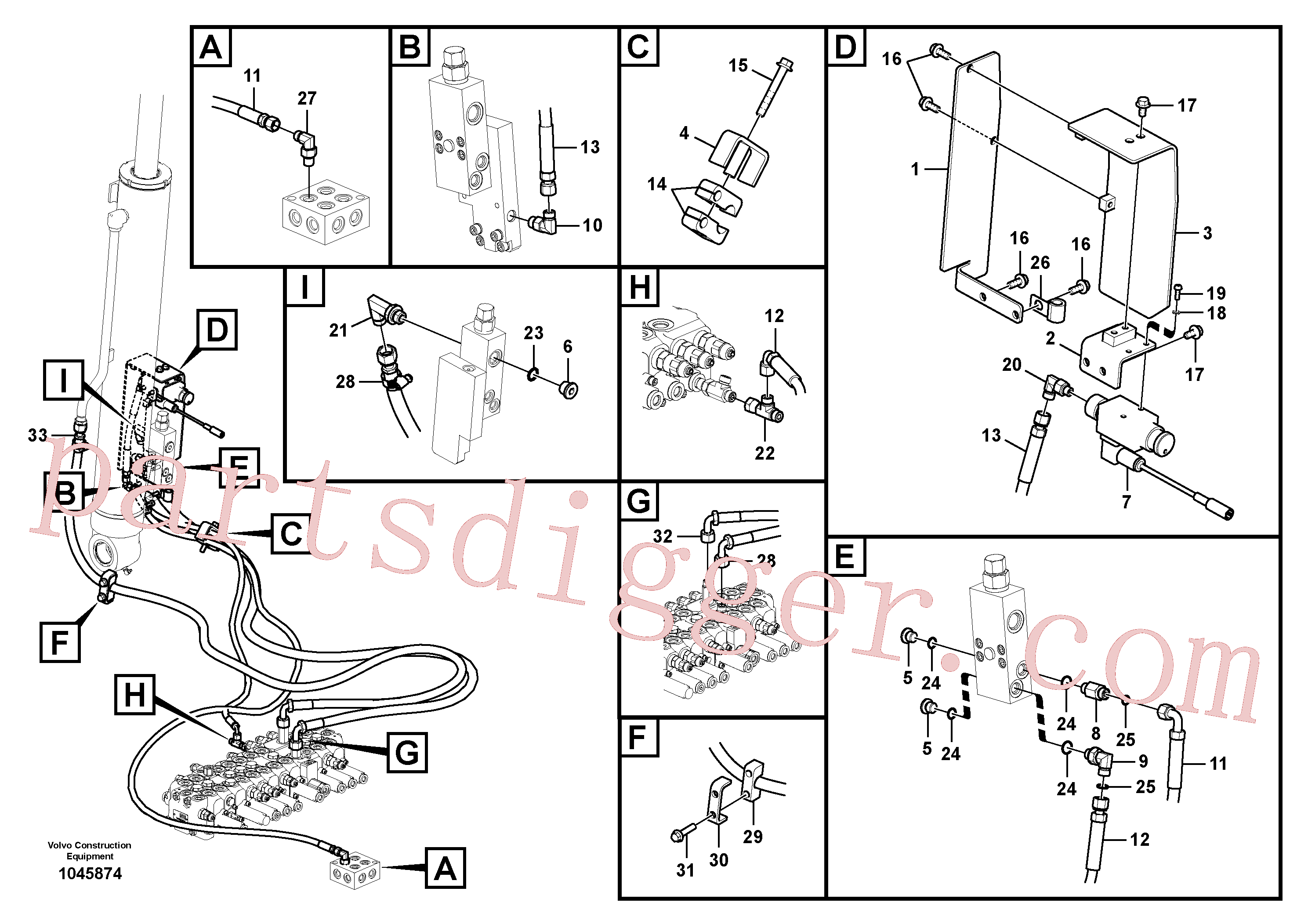 VOE14565199 for Volvo Working hydraulic, boom rupture(1045874 assembly)