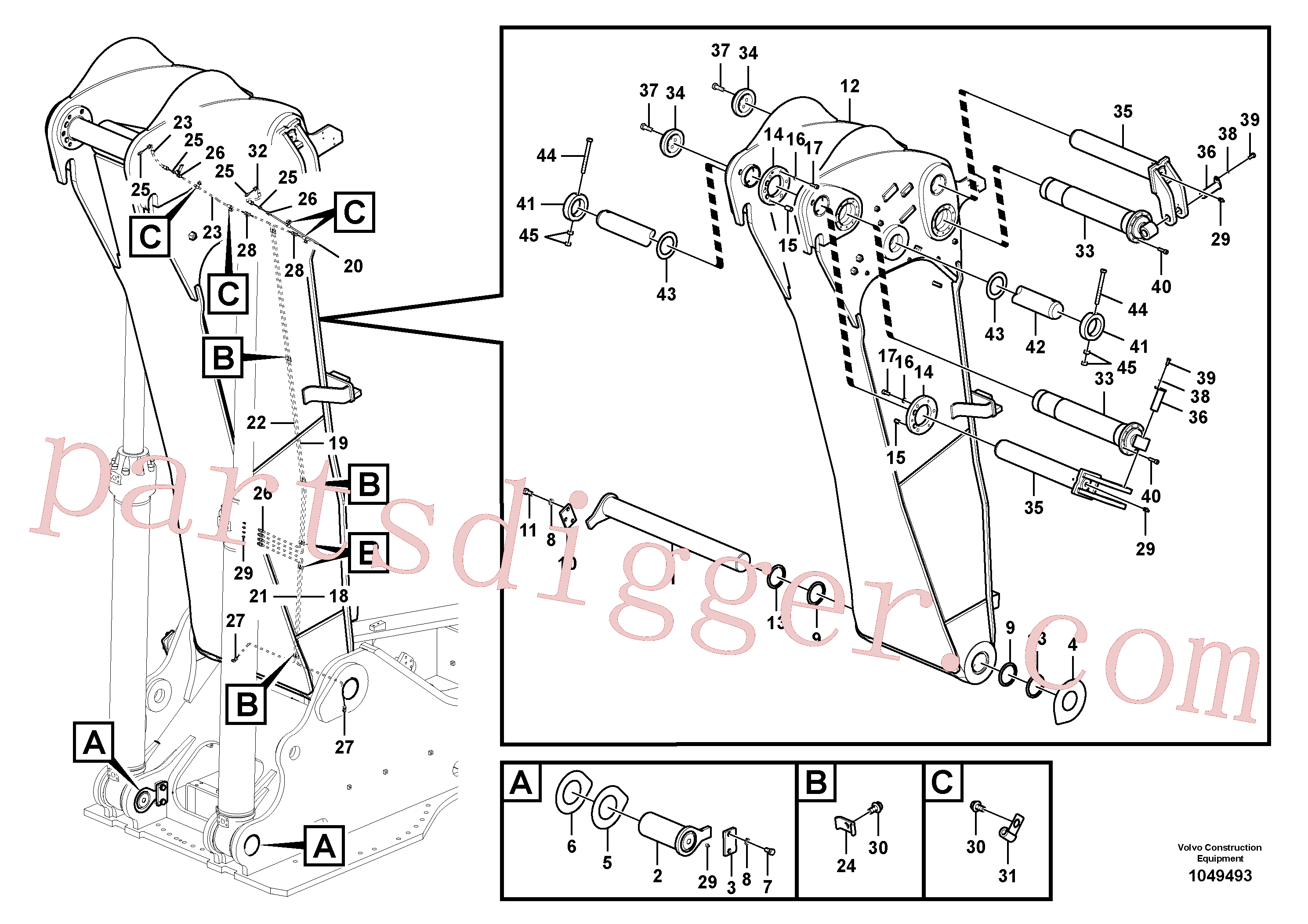 VOE14522680 for Volvo Base boom(1049493 assembly)