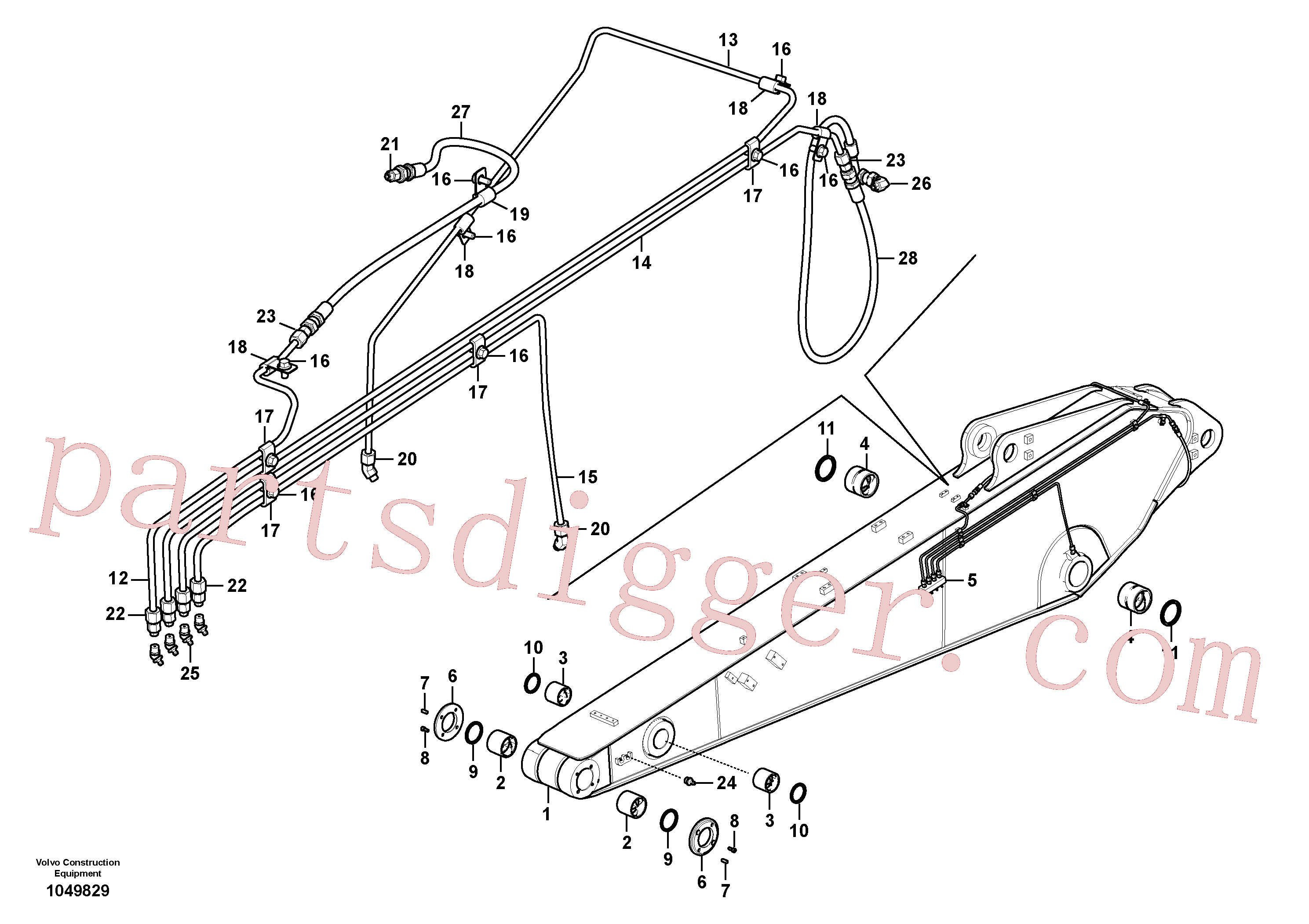 China Made VOE14697363 Dipper arm parts for Volvo Excavator