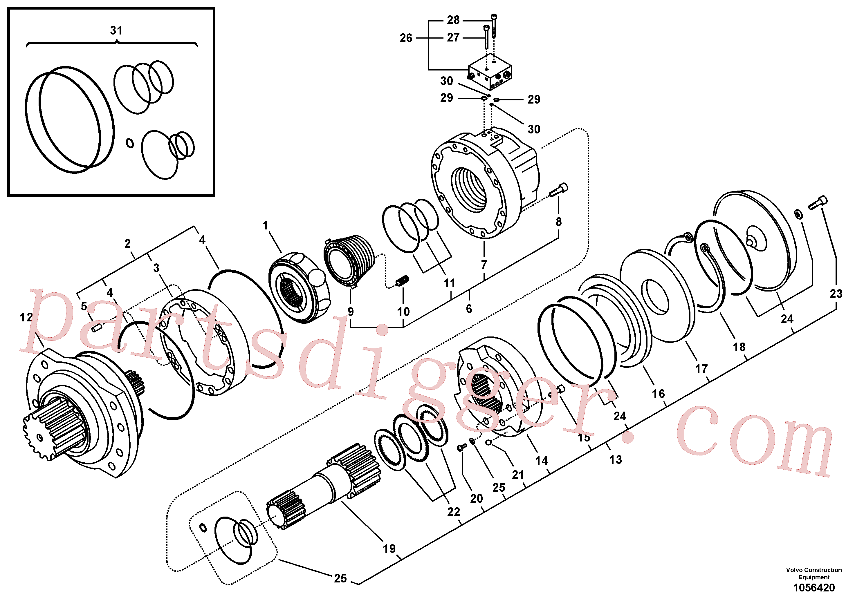 VOE14527097 for Volvo Swing motor(1056420 assembly)