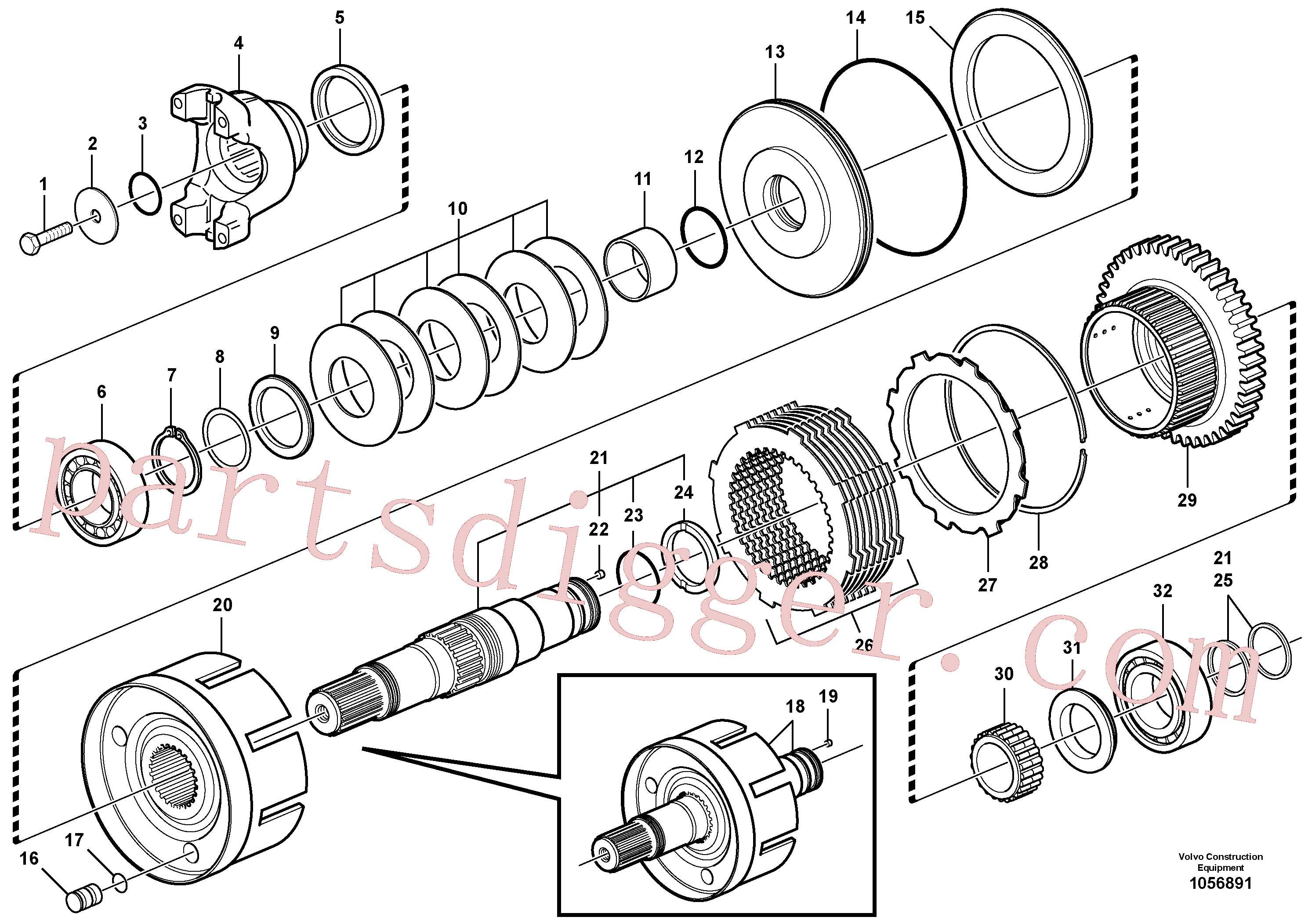 VOE11709144 for Volvo Hydraulic clutch, 4wd(1056891 assembly)
