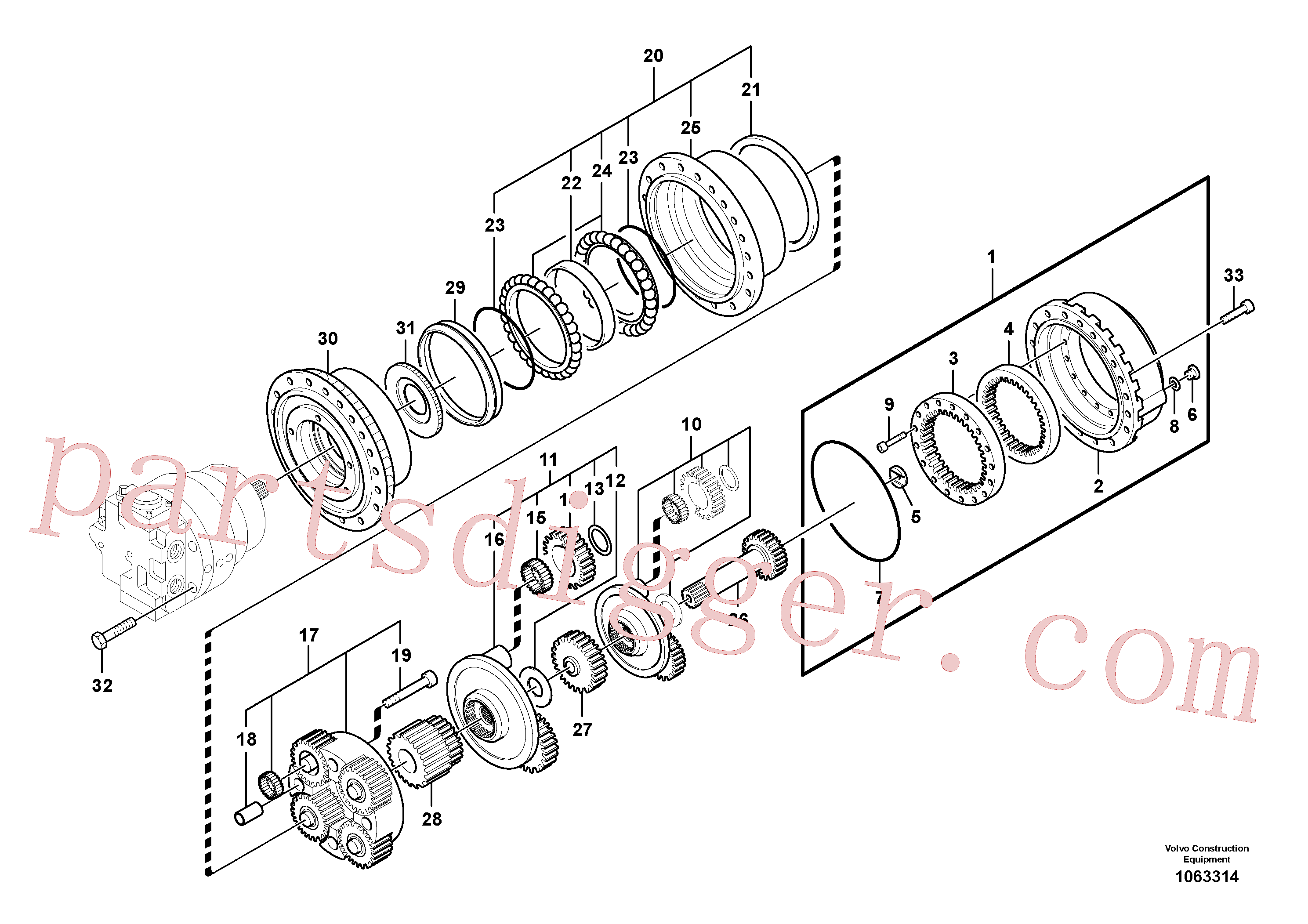 SA8230-22140 for Volvo Travel gearbox(1063314 assembly)