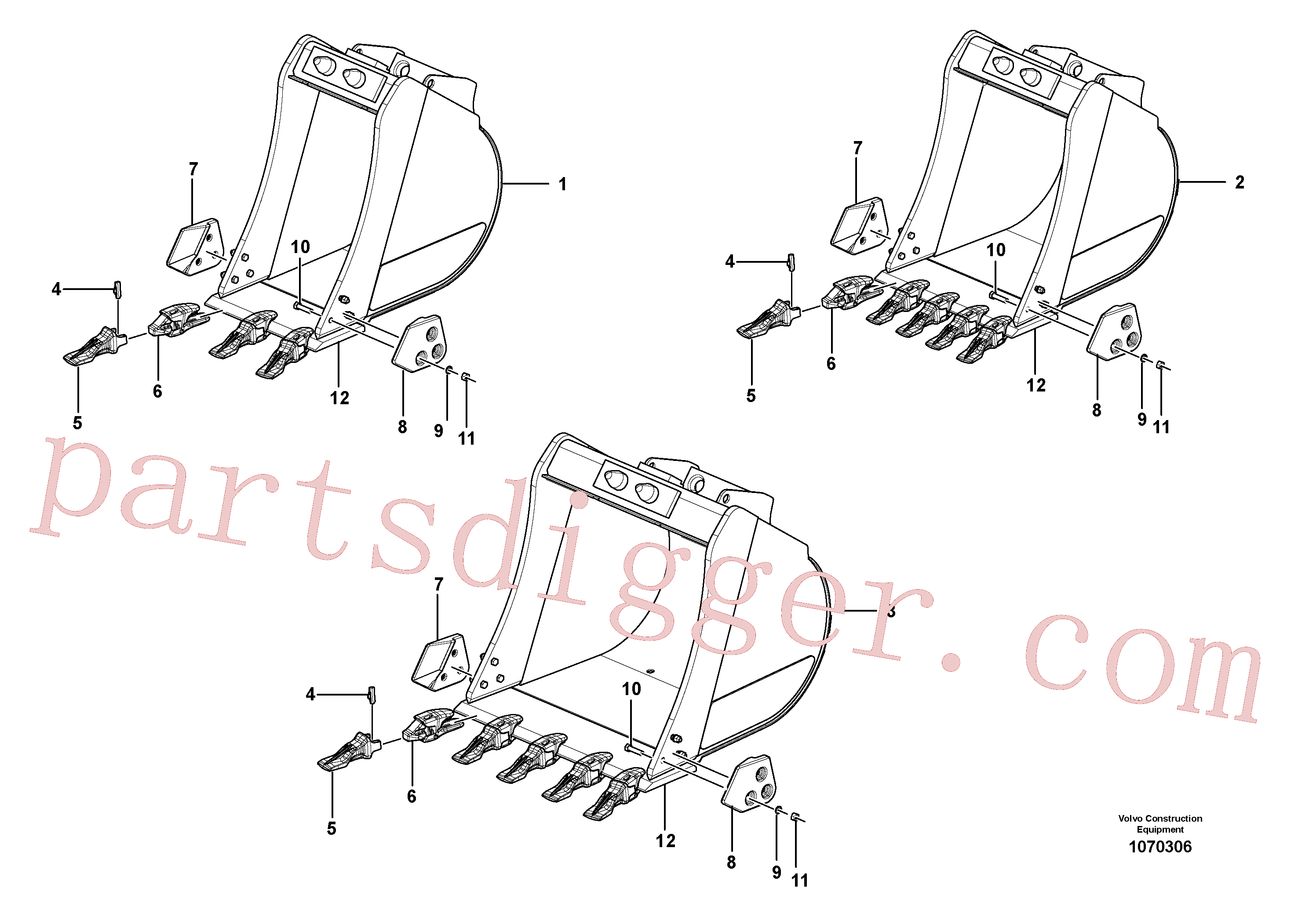 VOE15606305 for Volvo Buckets for Quickfit(1070306 assembly)