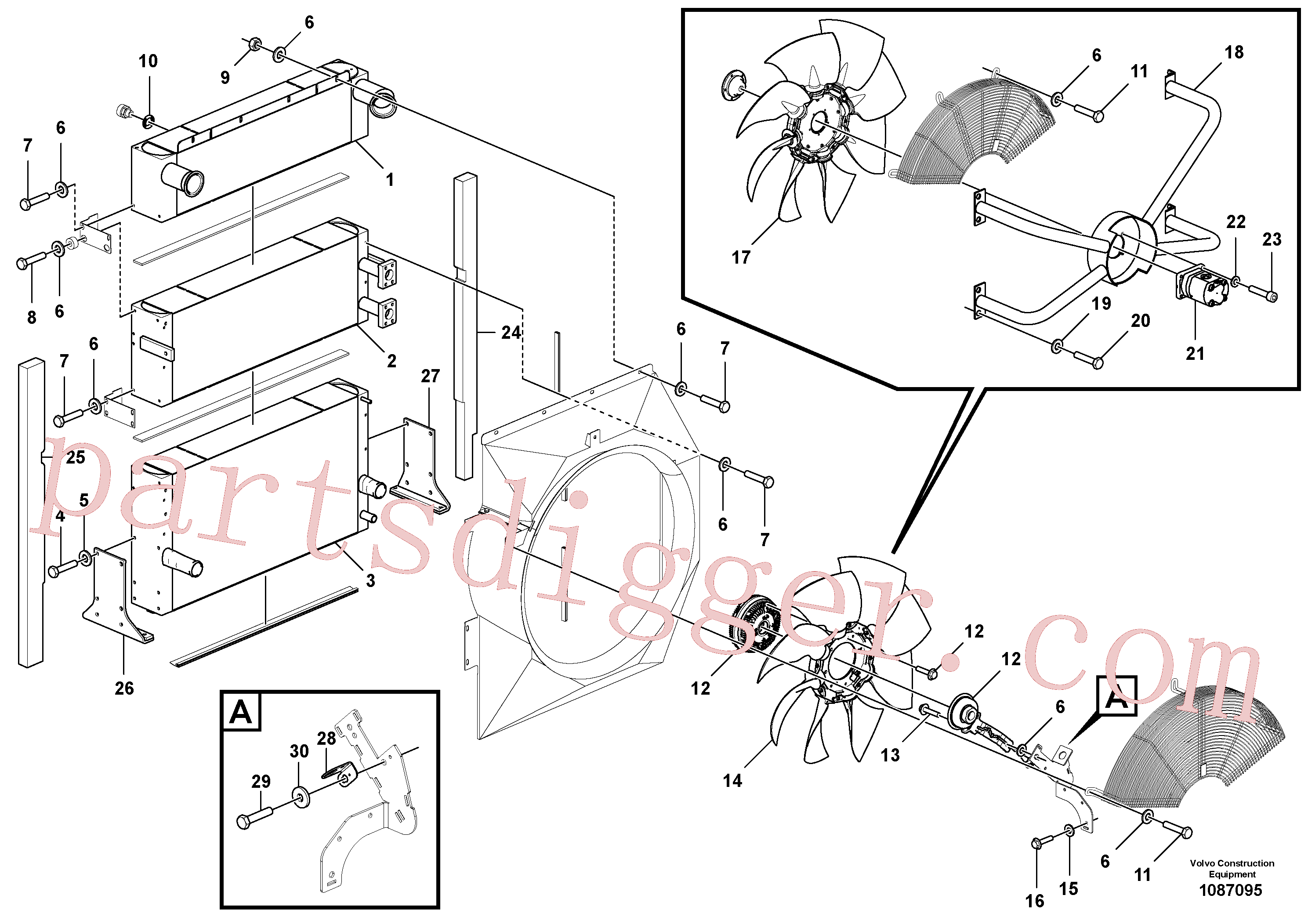 VOE14388605 for Volvo Radiator(1087095 assembly)