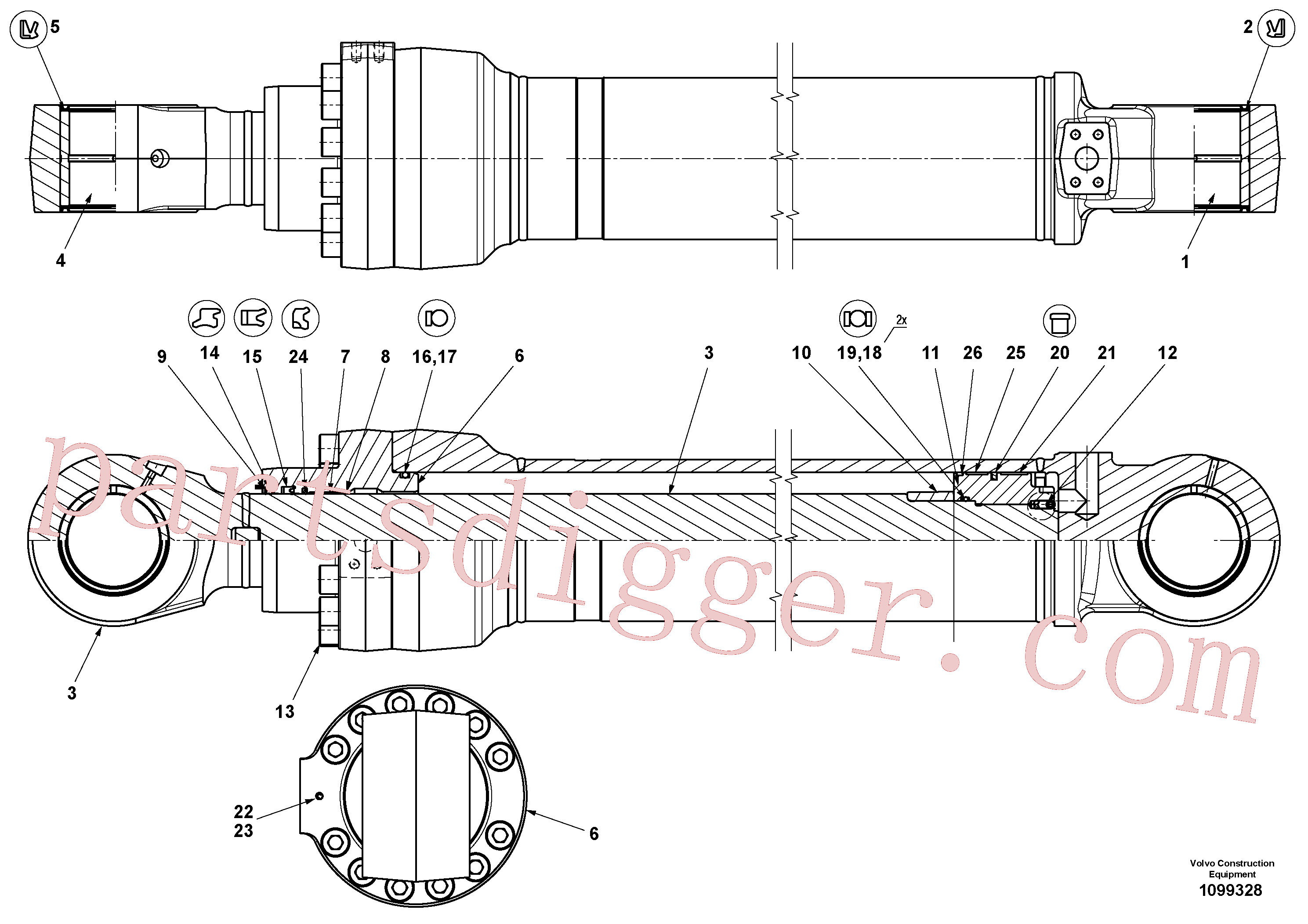 VOE14588787 for Volvo Bucket cylinder(1099328 assembly)