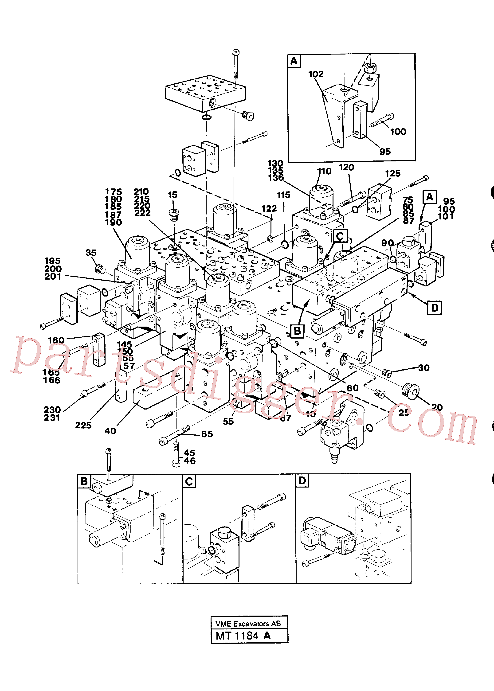 VOE14013452 for Volvo Main valve assembly(1184A assembly)