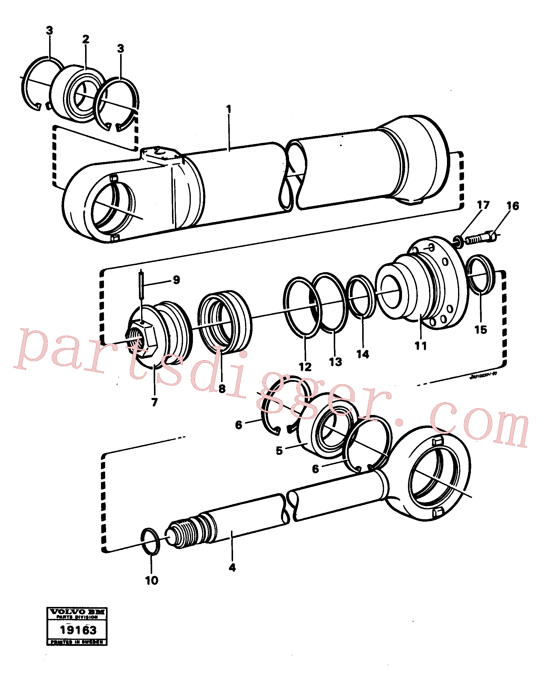 VOE184062 for Volvo Hydraulic cylinder lifting(19163 assembly)