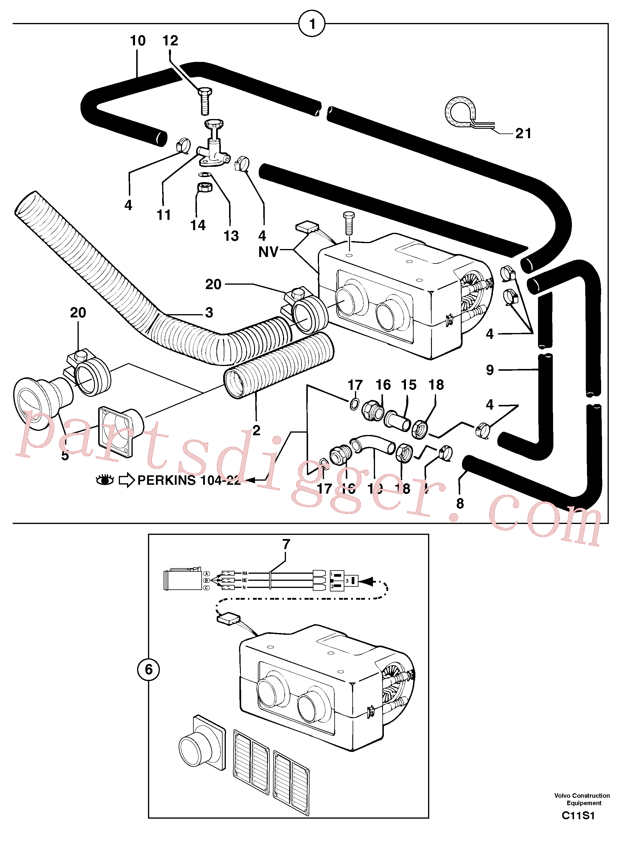 PJ4690125 for Volvo Cab heating(C11S1 assembly)