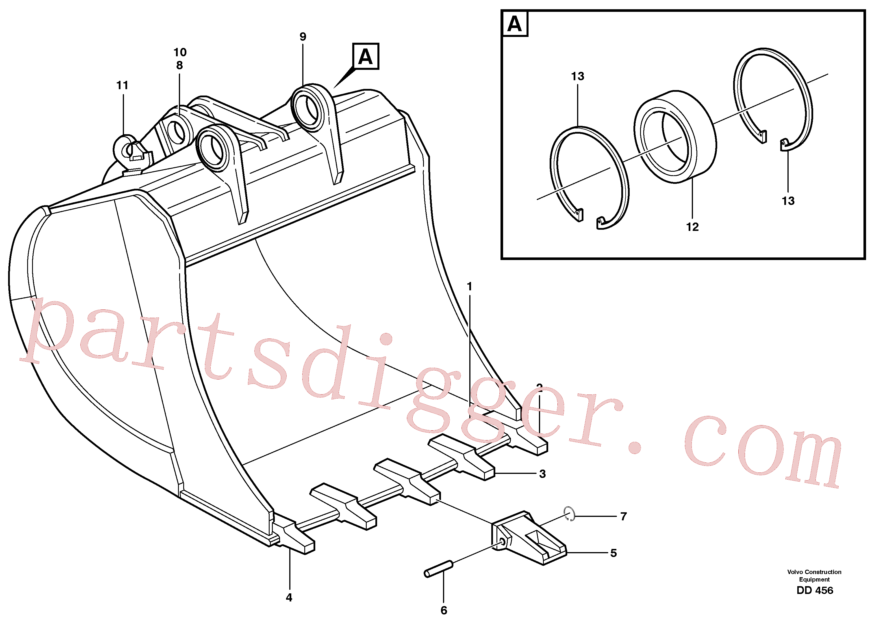 VOE14099961 for Volvo Buckets, direct fitting(DD456 assembly)