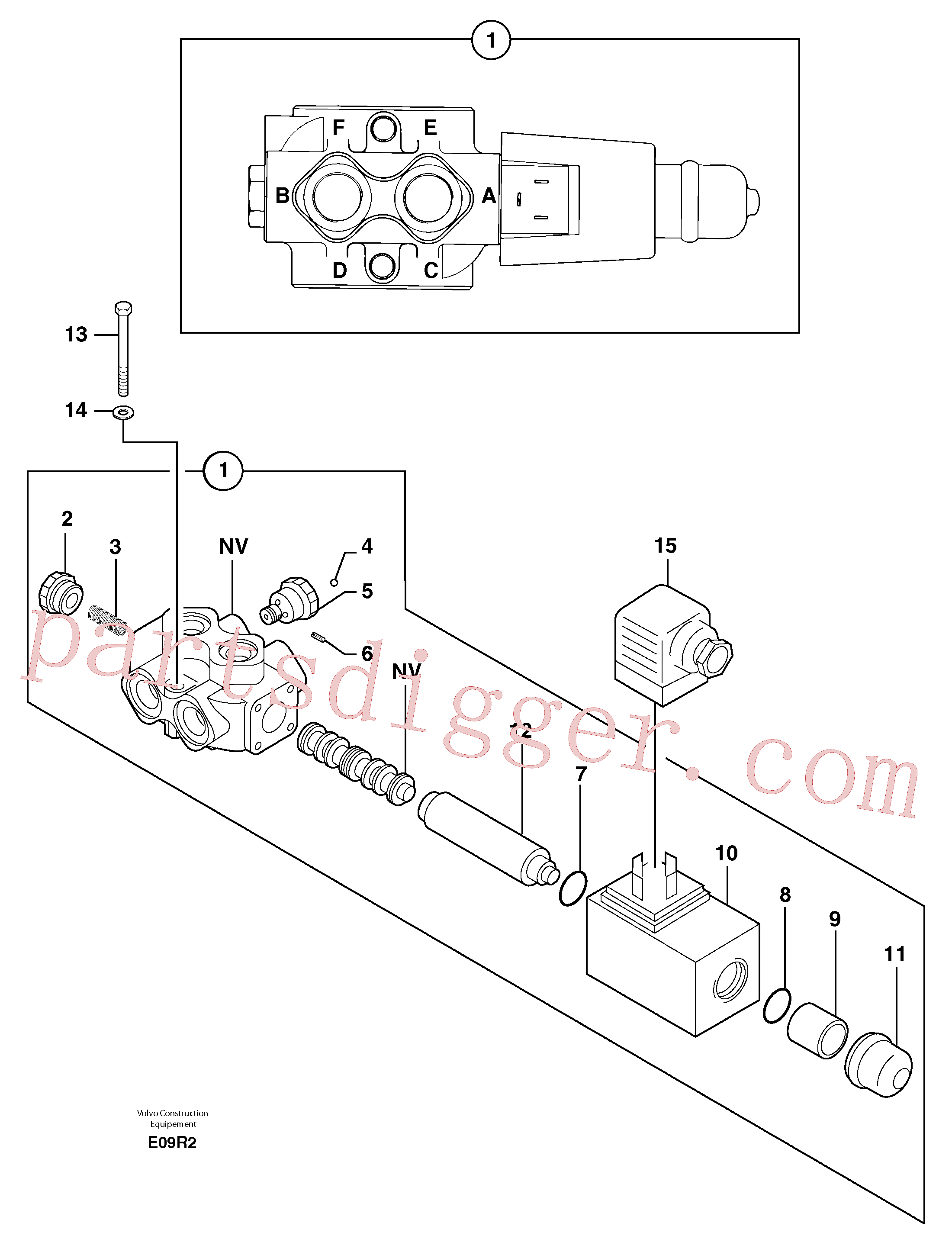 PJ7415989 for Volvo Slewing-offset selector switch(E09R2 assembly)