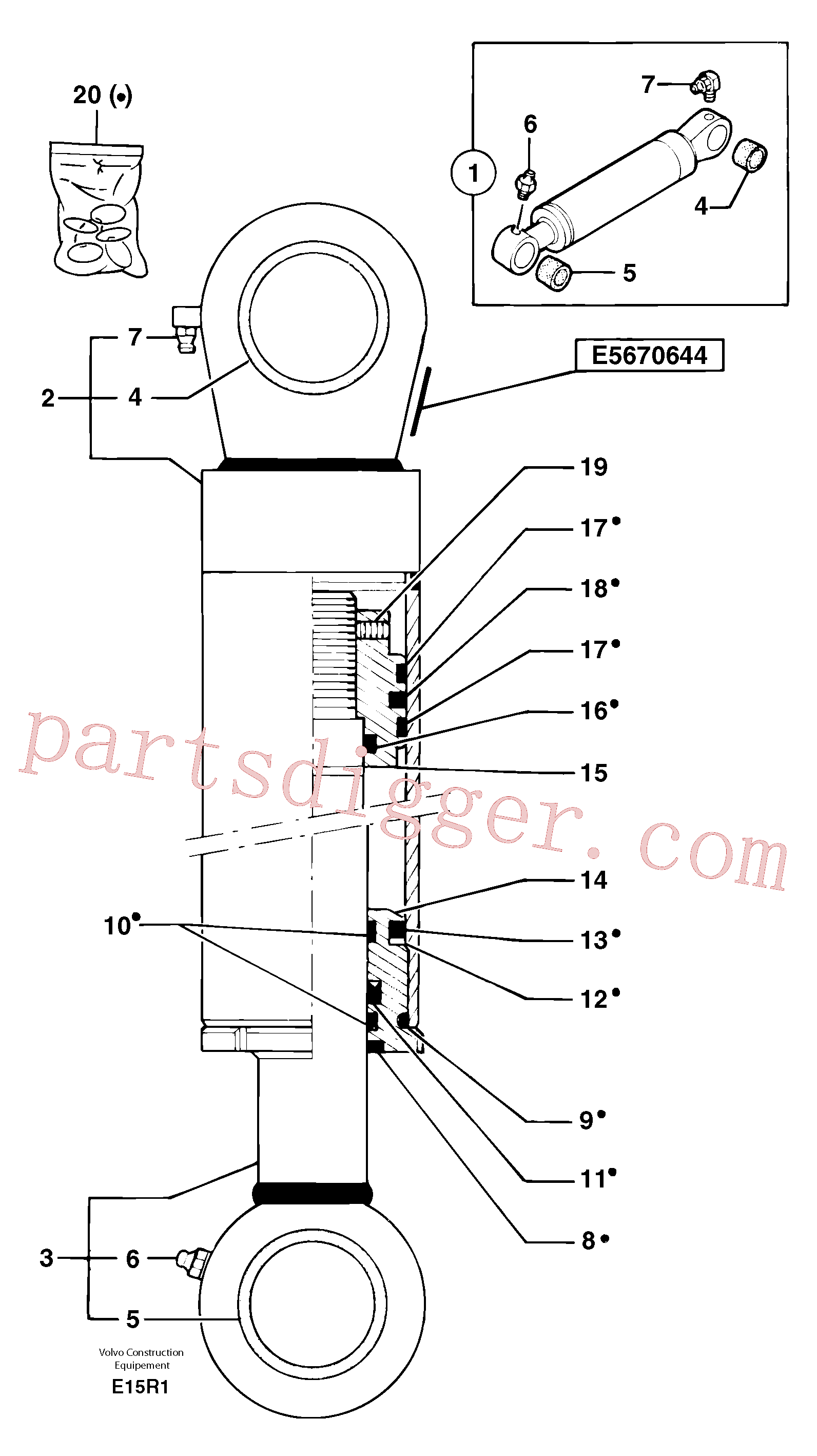 China Made PJ7413211 Screw with pin parts for Volvo Excavator