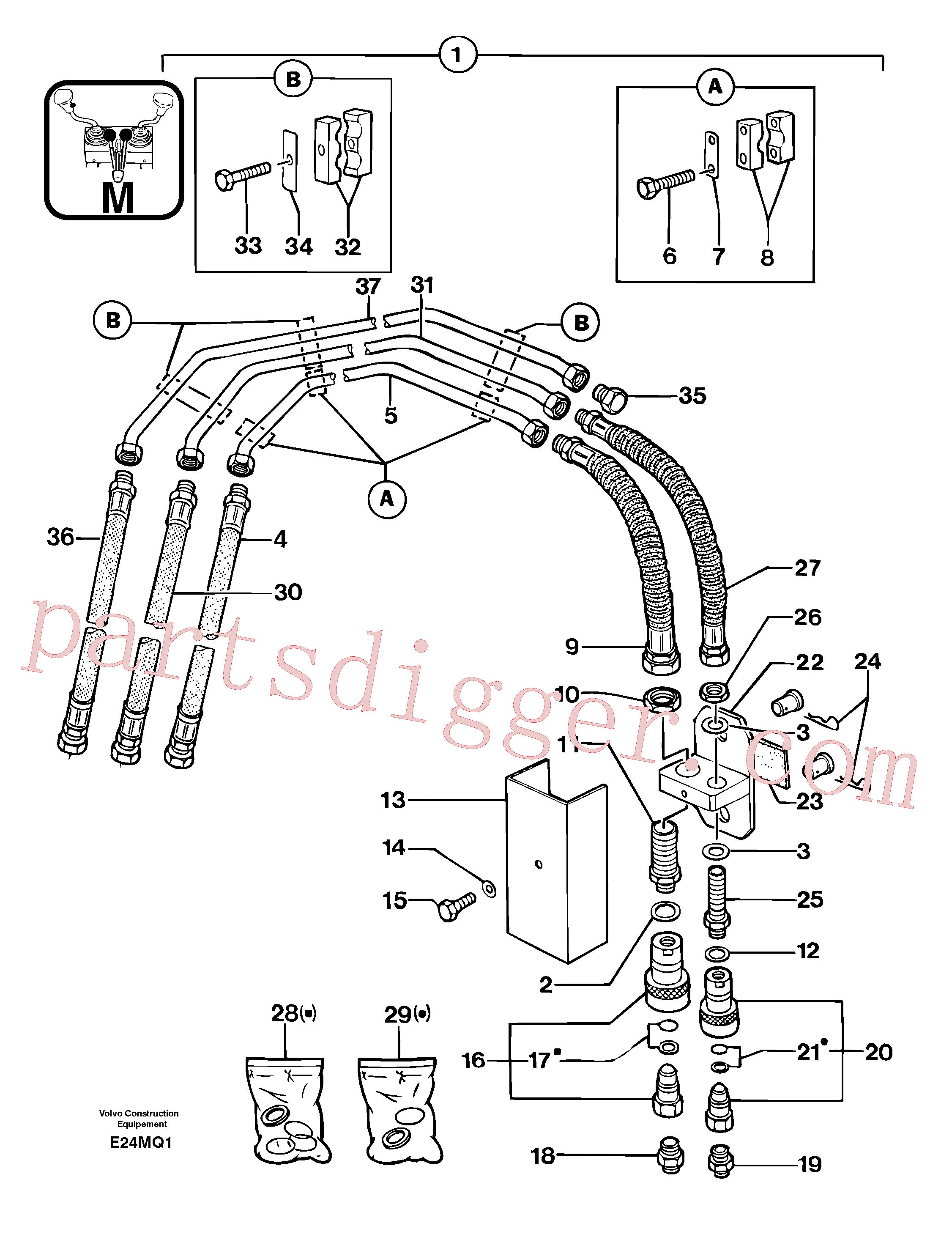 PJ5910214 for Volvo Hydraulic circuit ( accessories )(E24MQ1 assembly)