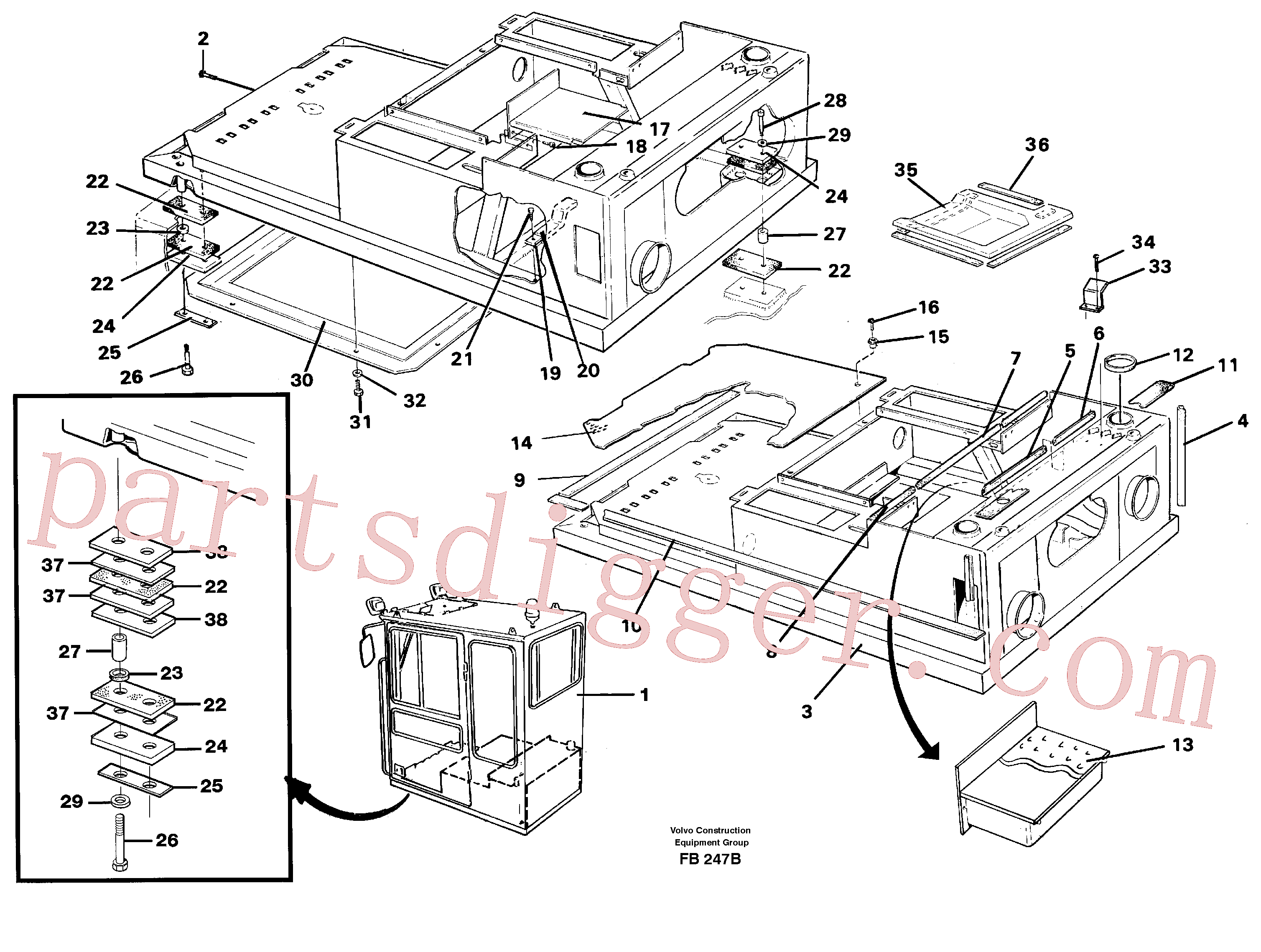 VOE14274670 for Volvo Cab body and operators area(FB247B assembly)