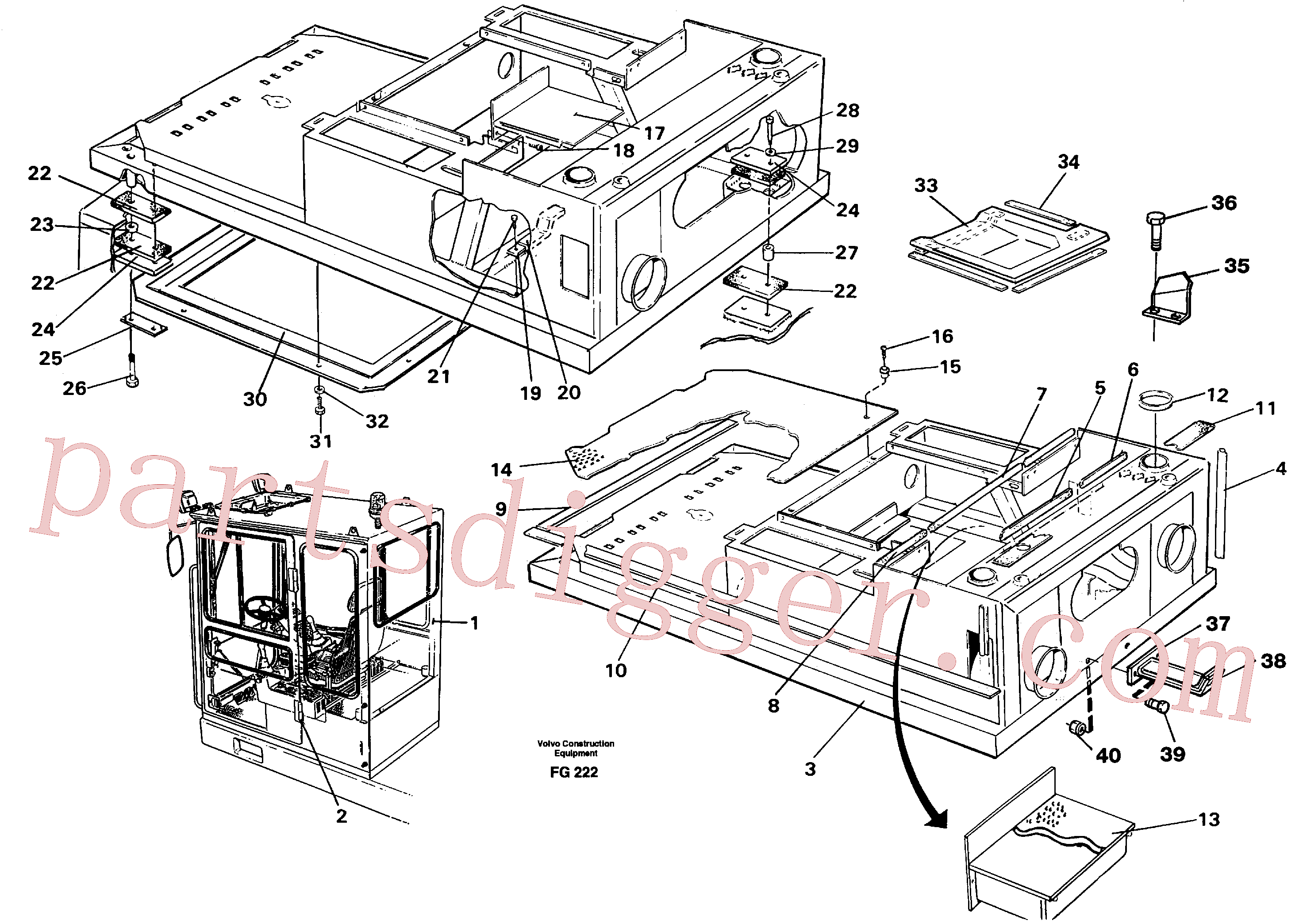 VOE14274670 for Volvo Drivers cab and cabin floor(FG222 assembly)