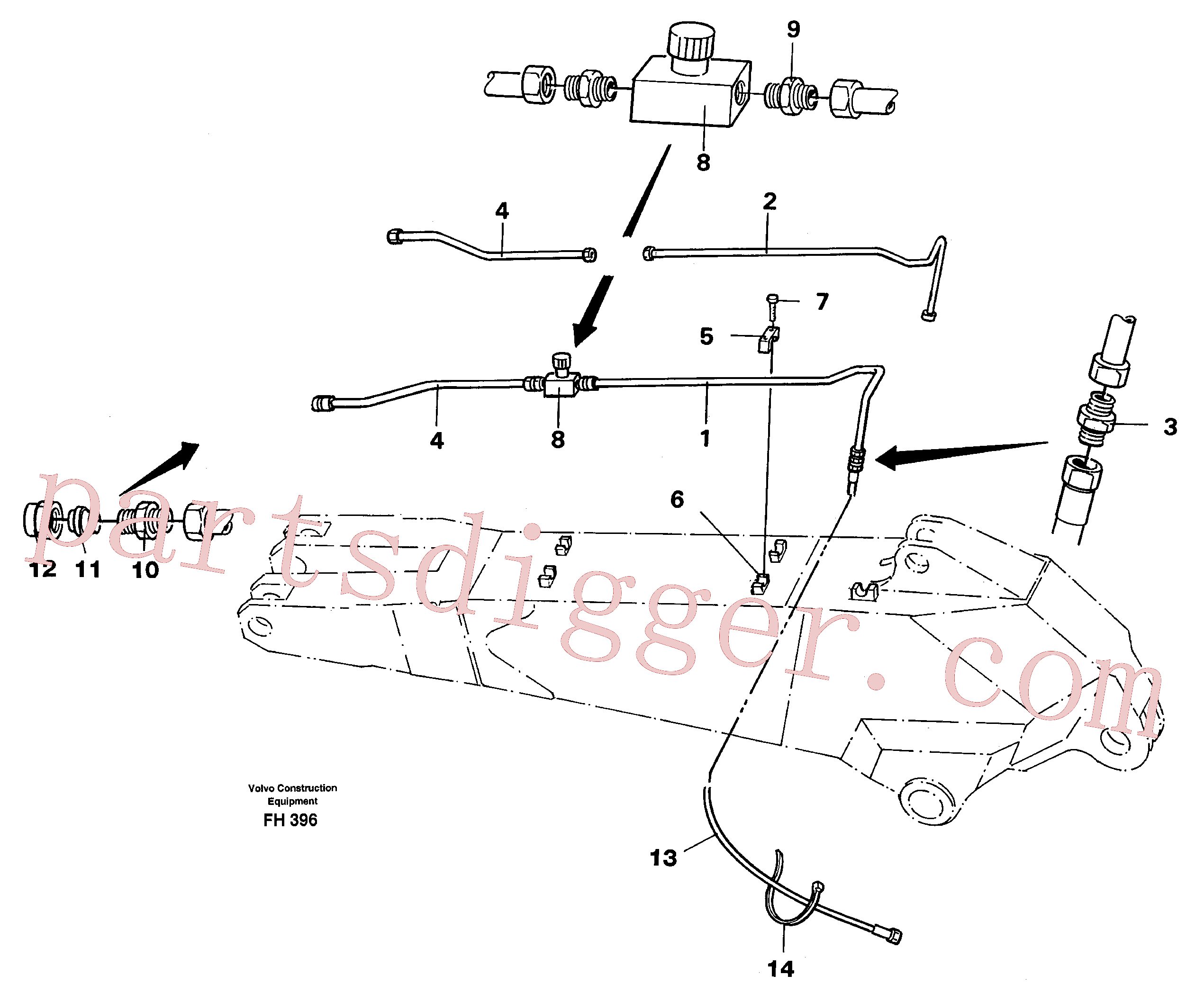 VOE14263539 for Volvo Slope Bucket, Equipm. Dipper arm(FH396 assembly)