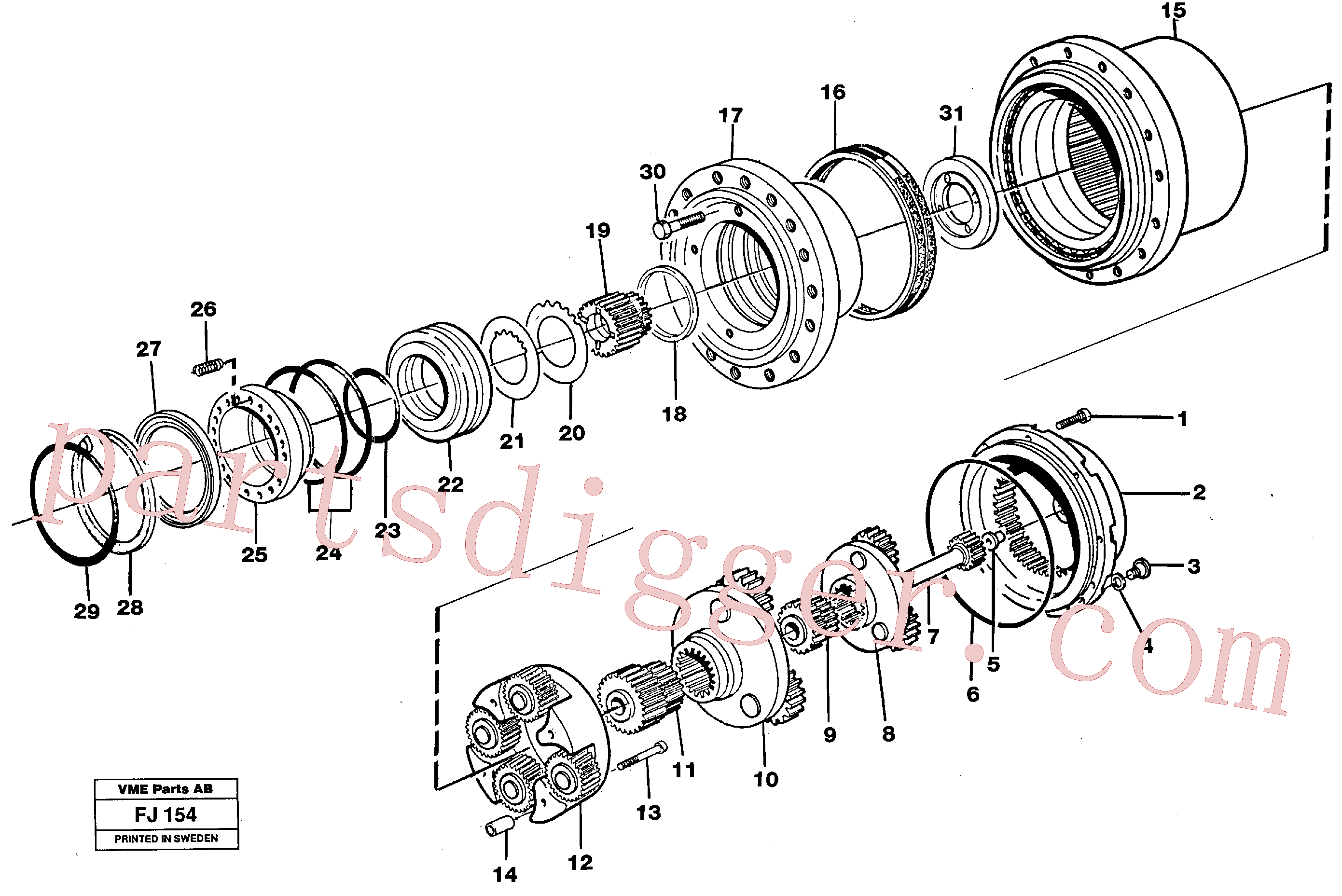 VOE11702914 for Volvo Planetary gear, travel(FJ154 assembly)