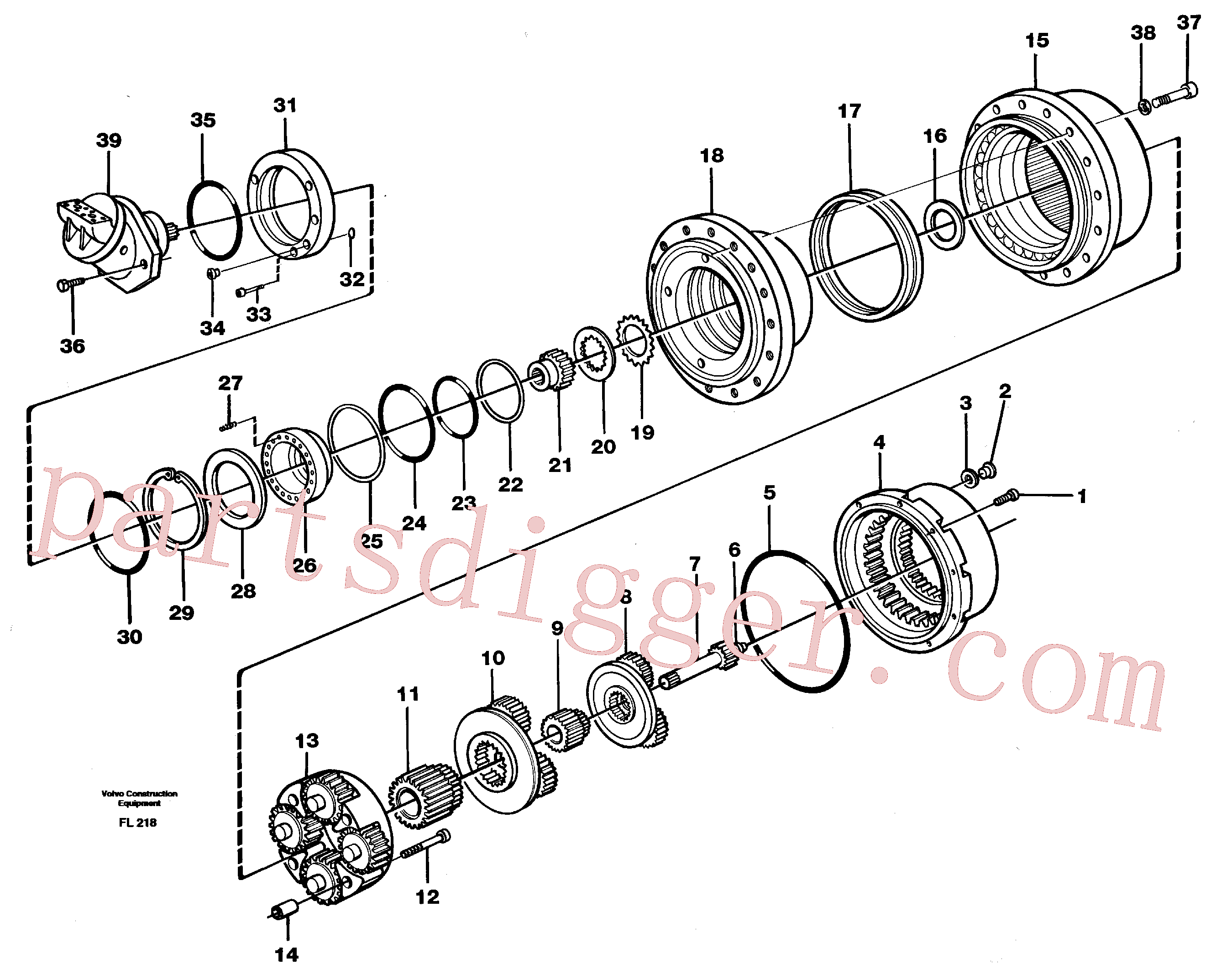 VOE11701203 for Volvo Planetary gear, travel(FL218 assembly)