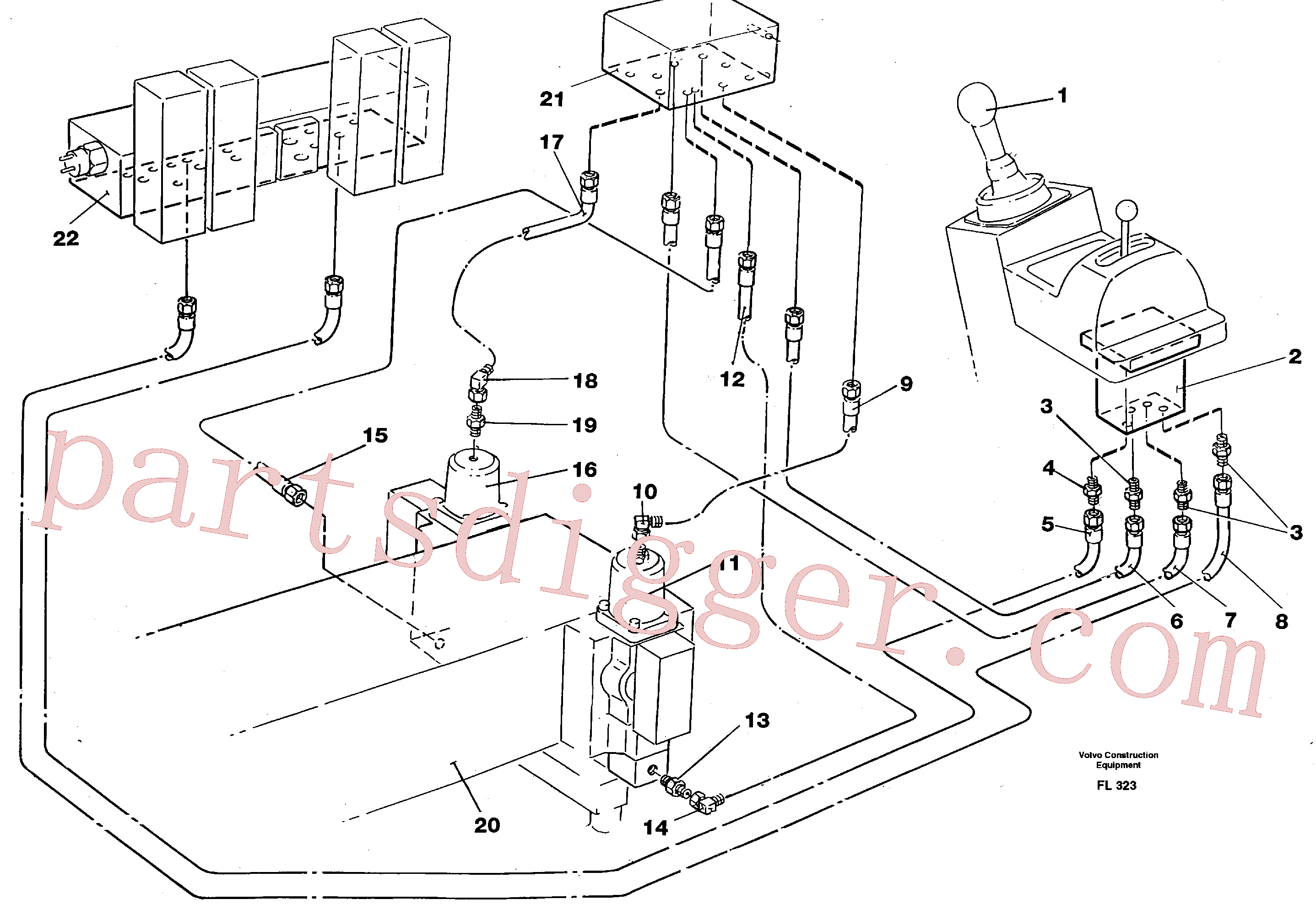 VOE14213237 for Volvo Servo hydraulics, slewing of Excavator(FL323 assembly)