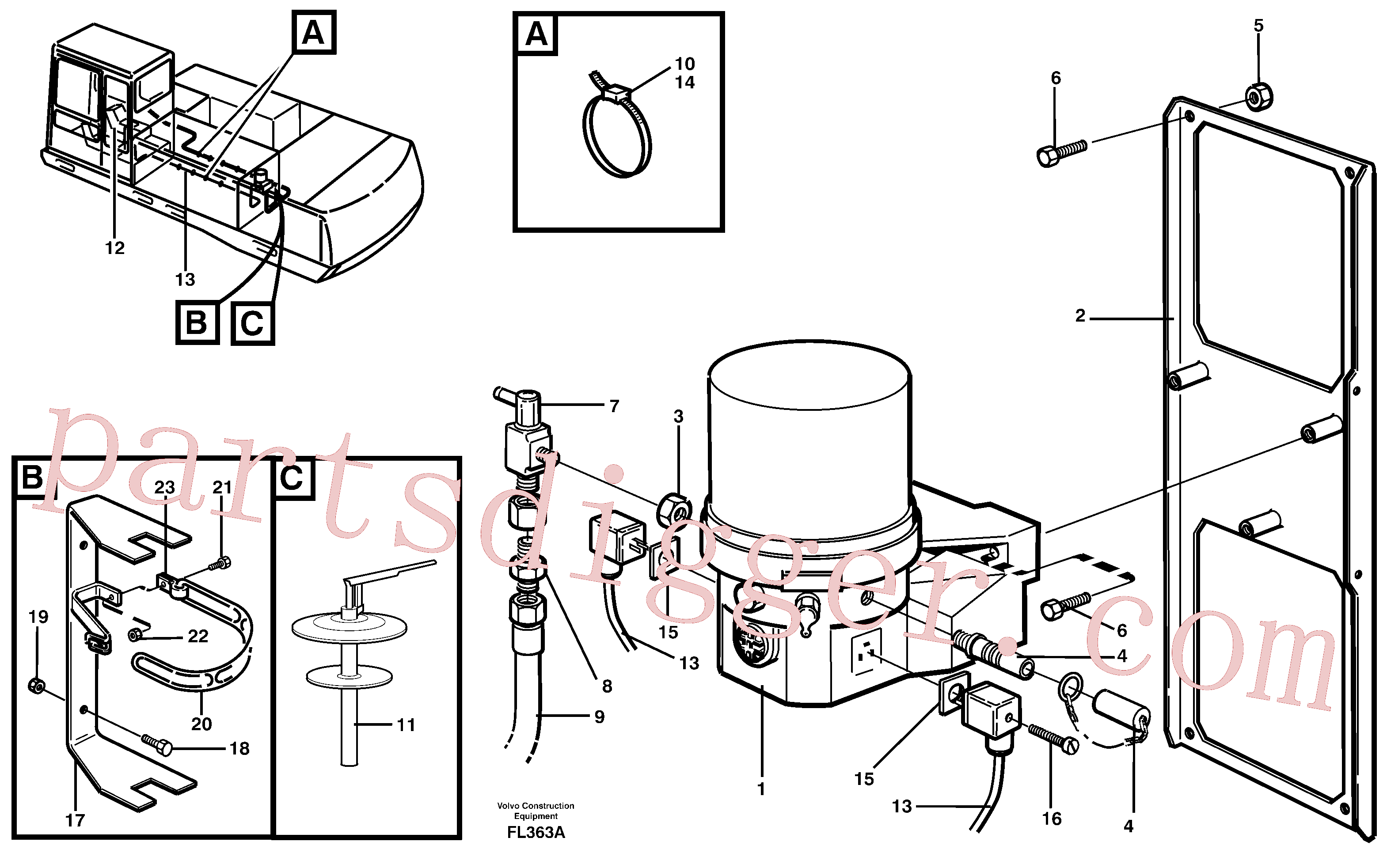 VOE14012403 for Volvo Automatic lubrication(FL363A assembly)