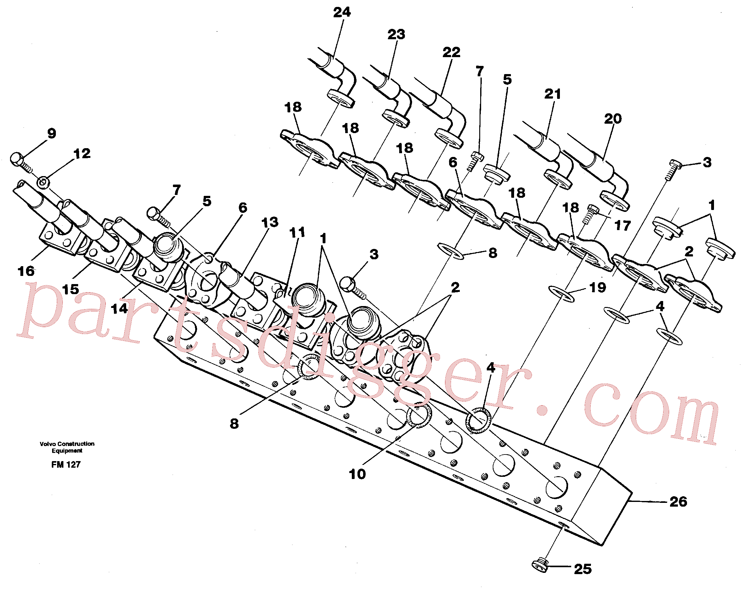 VOE14266211 for Volvo Conneection block with hoses(FM127 assembly)