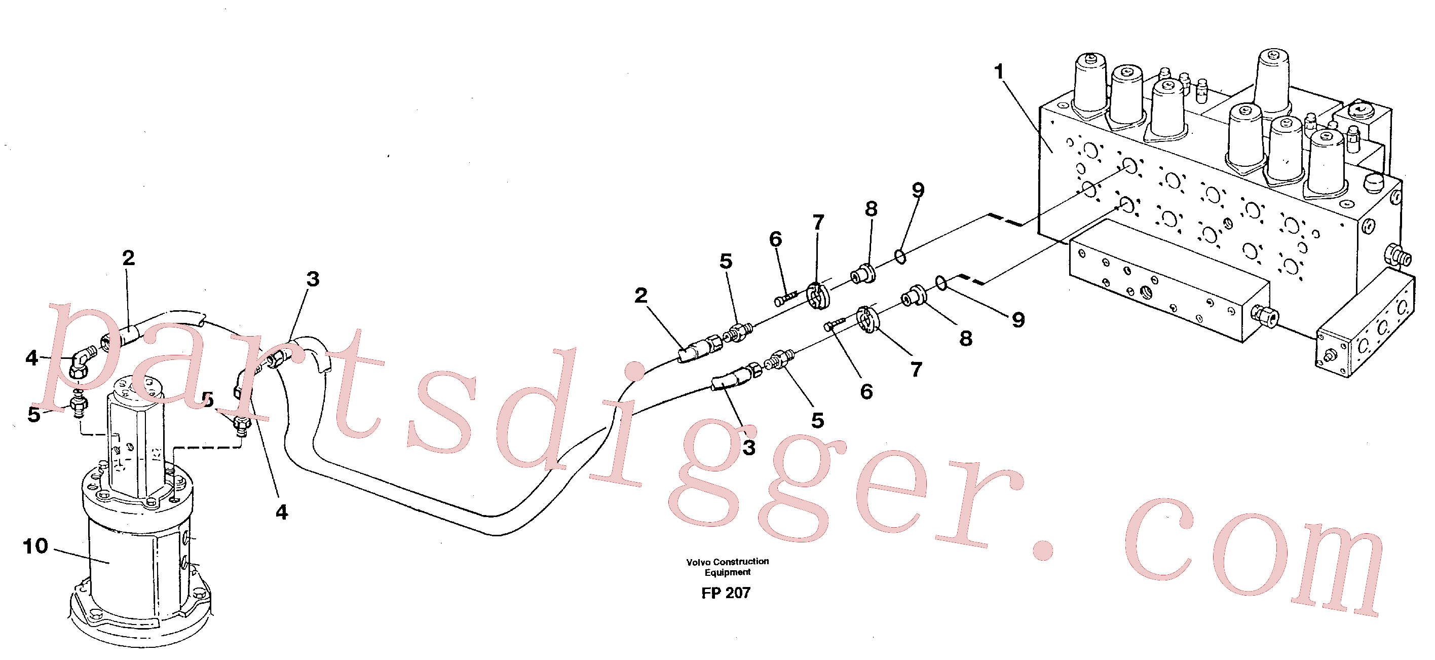 VOE14053650 for Volvo Hydraulic system, stabilisors,dozer blade(FP207 assembly)