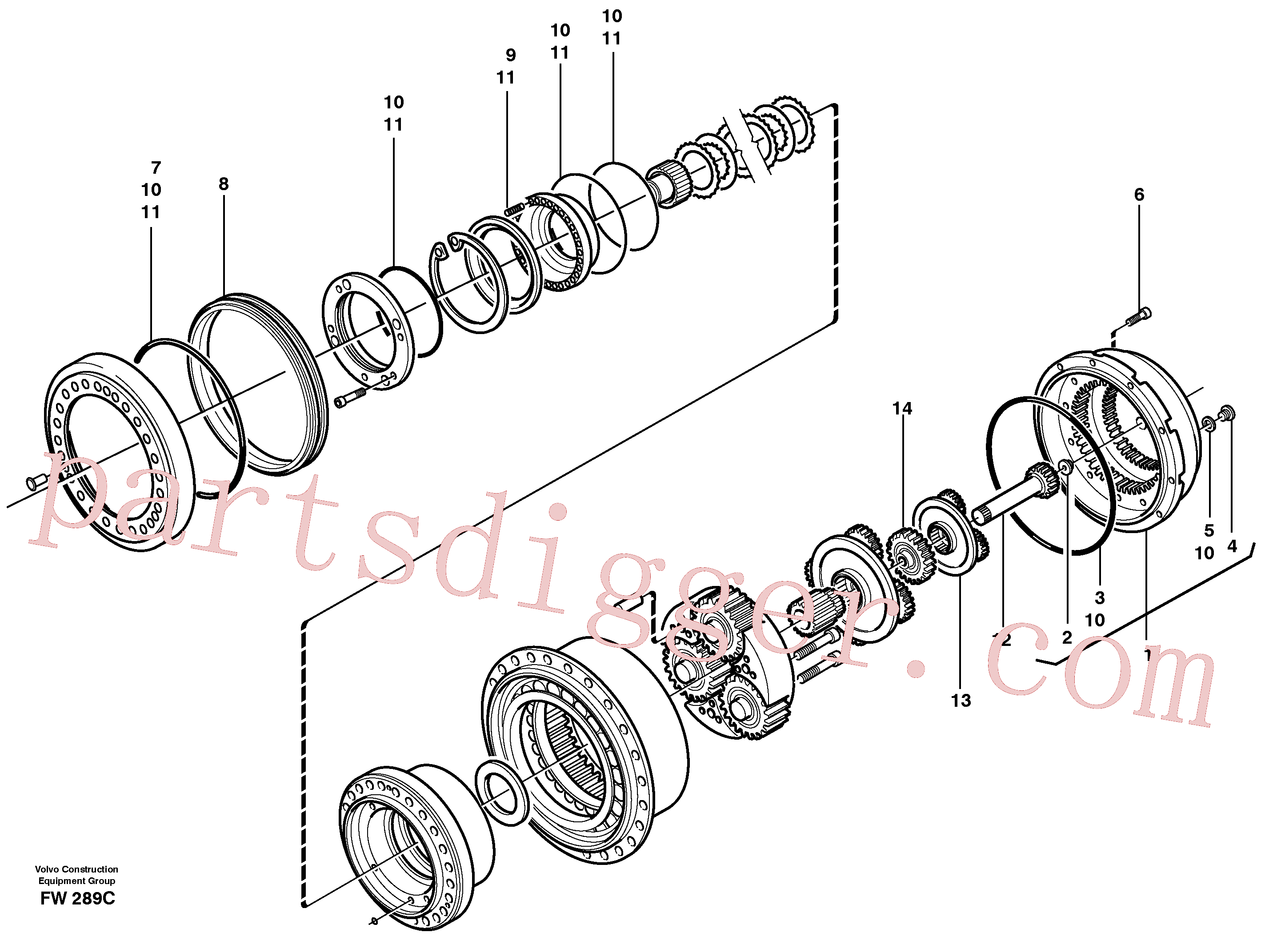 RM70921473 for Volvo Planetary gear, travel(FW289C assembly)