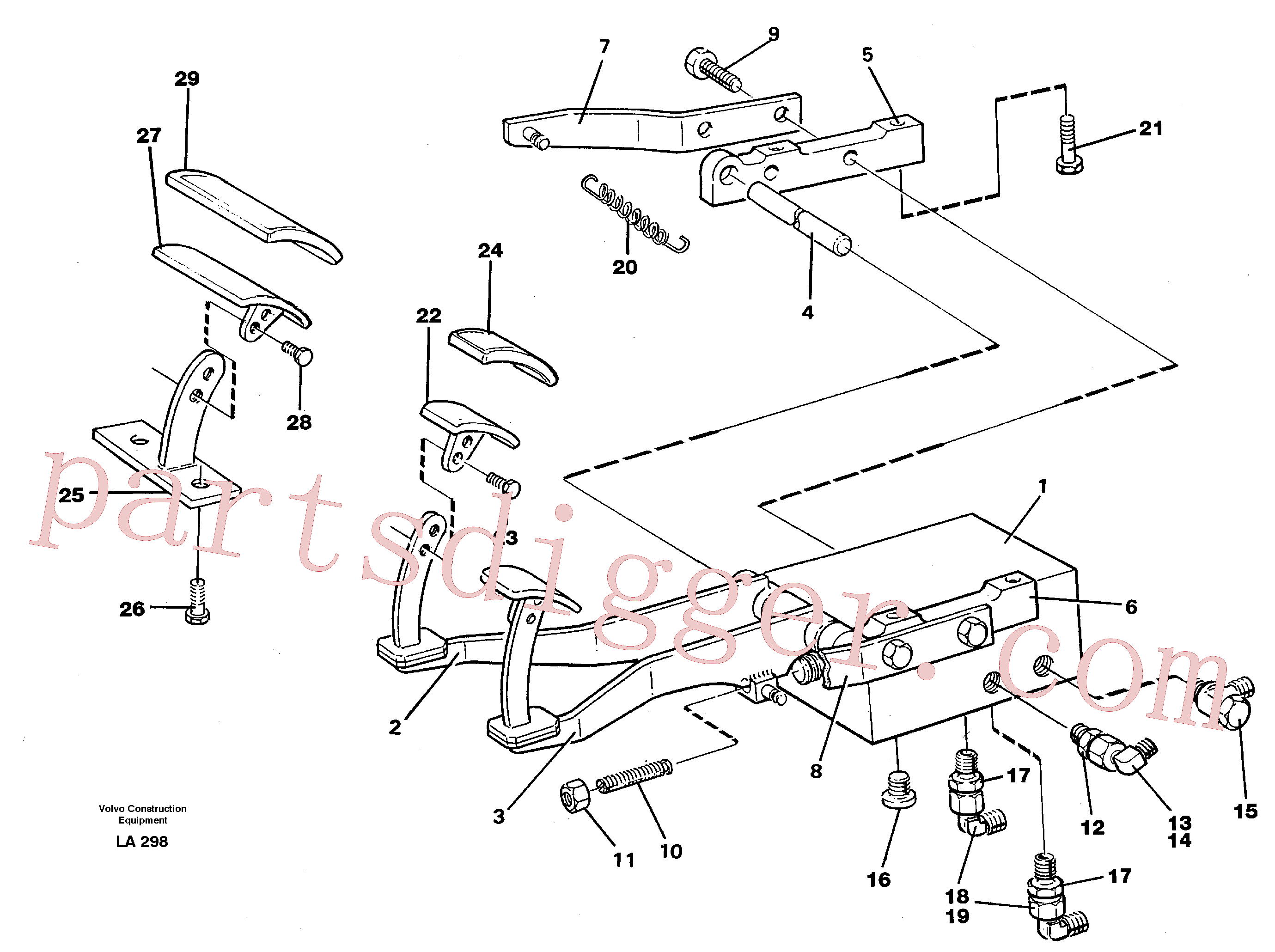VOE14244445 for Volvo Pedal valve with connections(LA298 assembly)