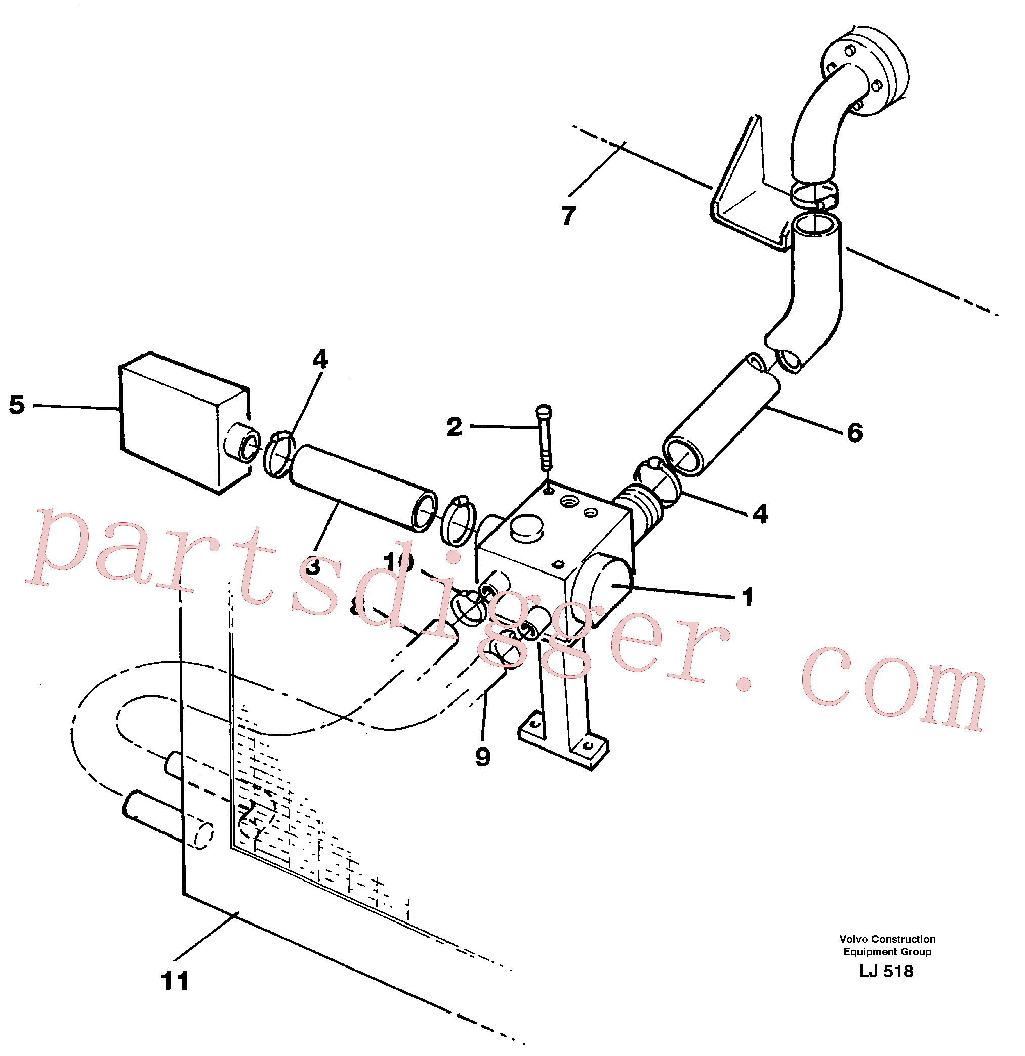 China Made VOE14211295 Hydraulic hose parts for Volvo Excavator