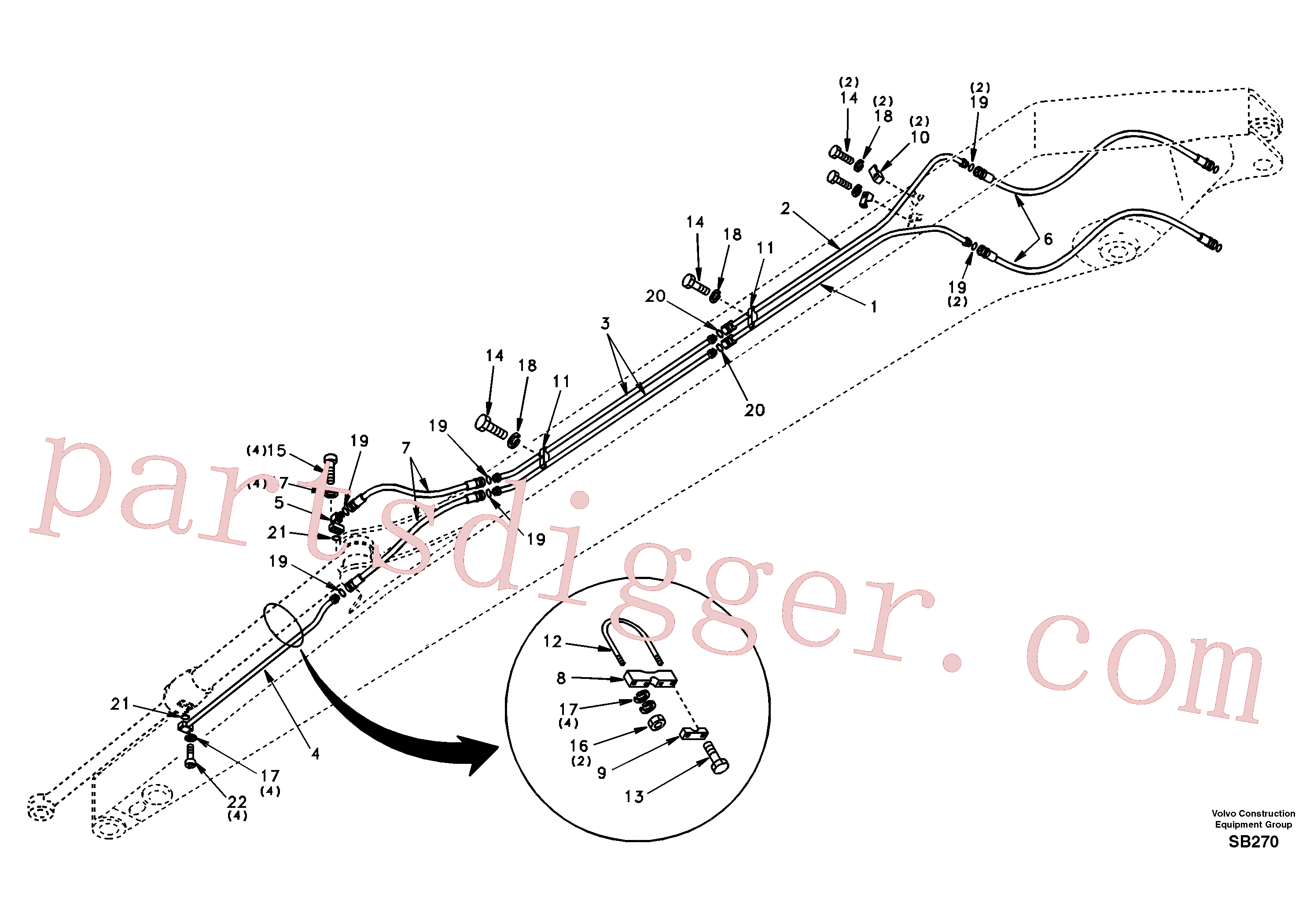 SA1174-51580 Pipe for Volvo Excavator Parts